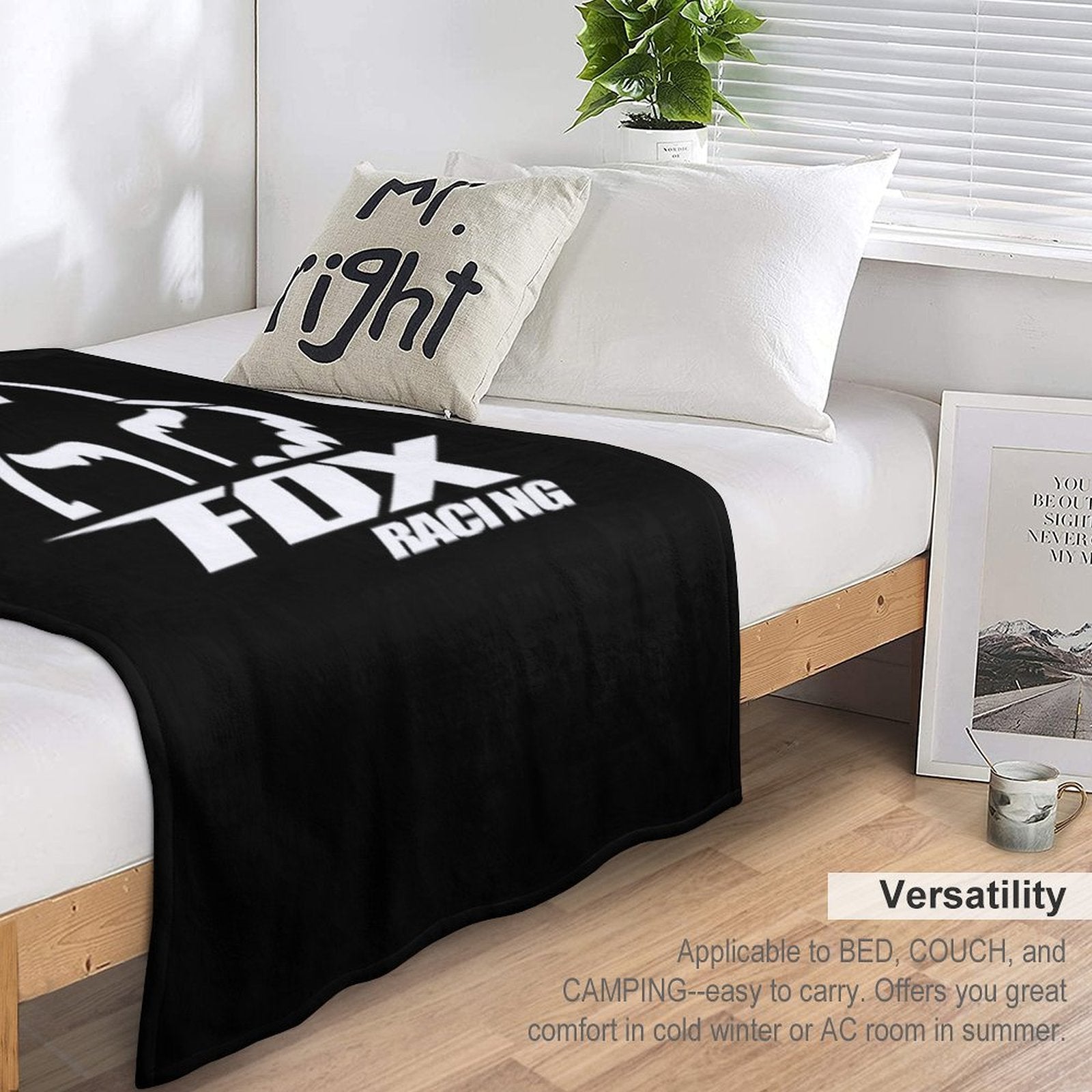 Best Logo Fox Racing Quick-dry Throw Blanket