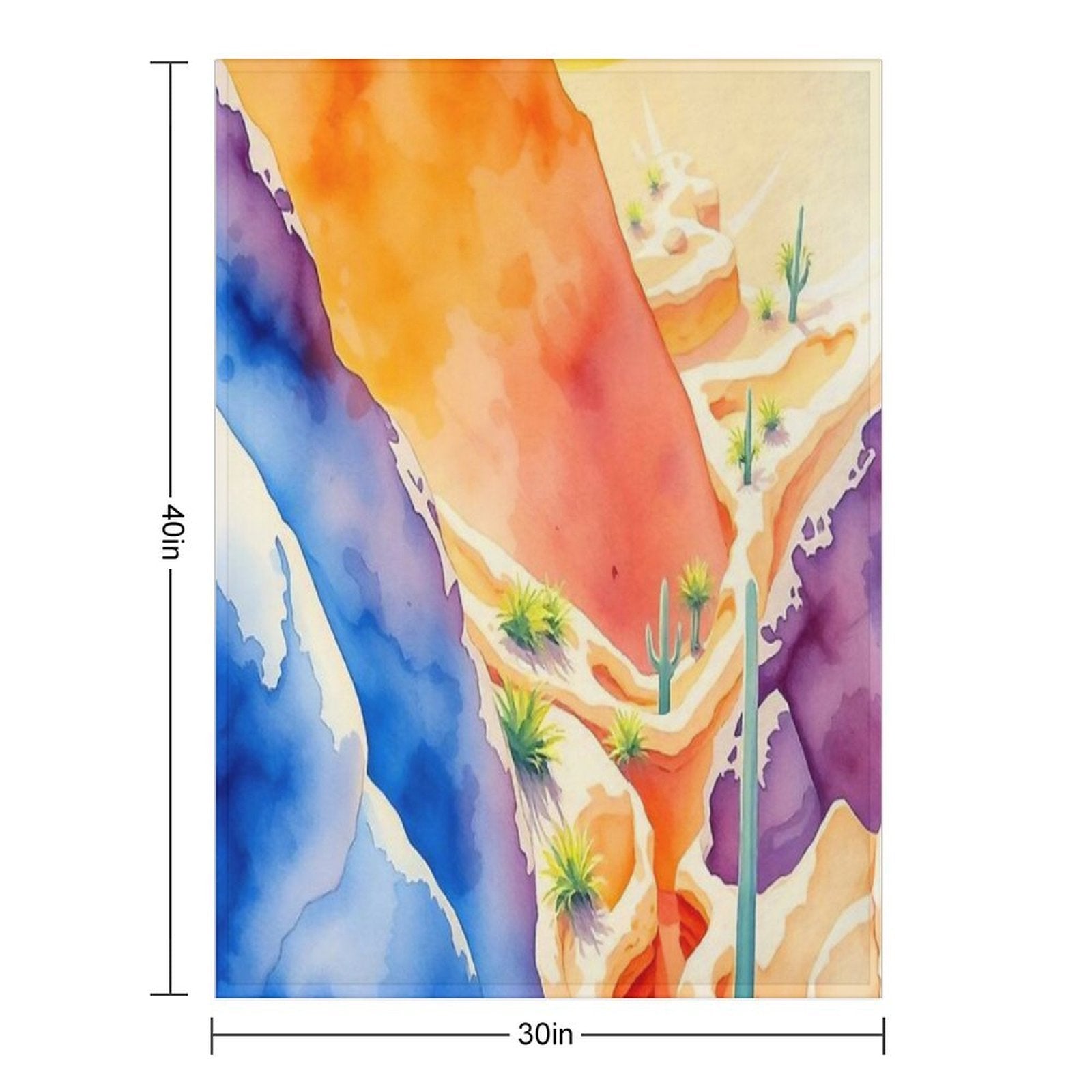 Vivid Painted Desert Canyon All-season Throw Blanket