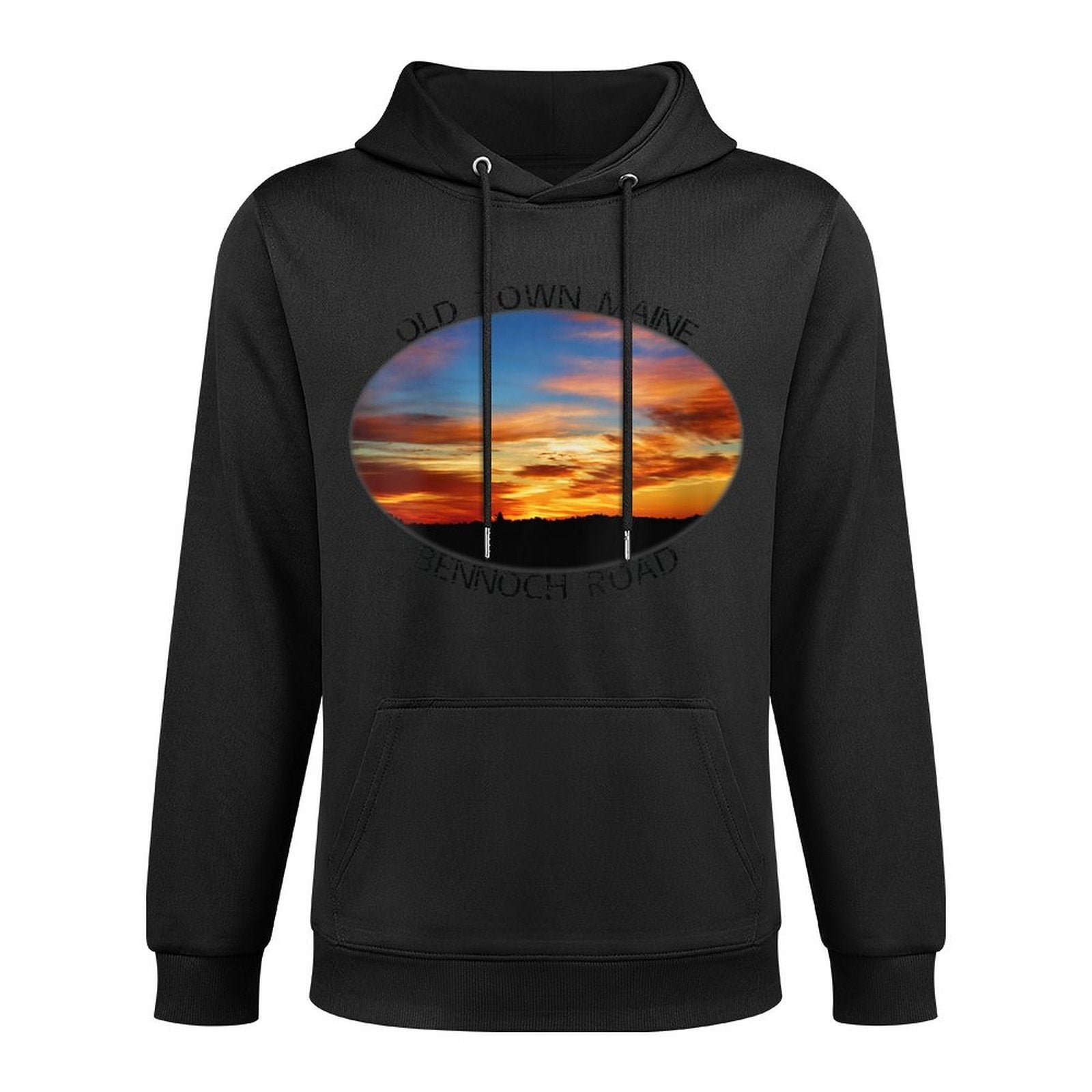 Womens Old Town, Maine Magic Hour Early Morning Twilight Sky Machine Washable Hoodie
