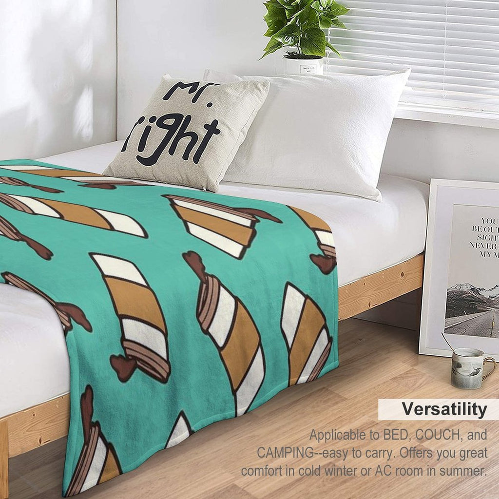 Take It Away Coffee Pattern Shrink-resistant Throw Blanket