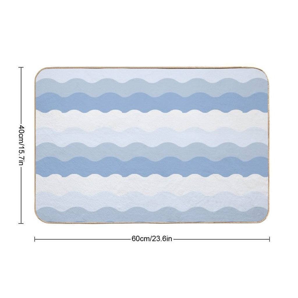 Ocean Waves Pattern  Rapid-Drying Bath Mat