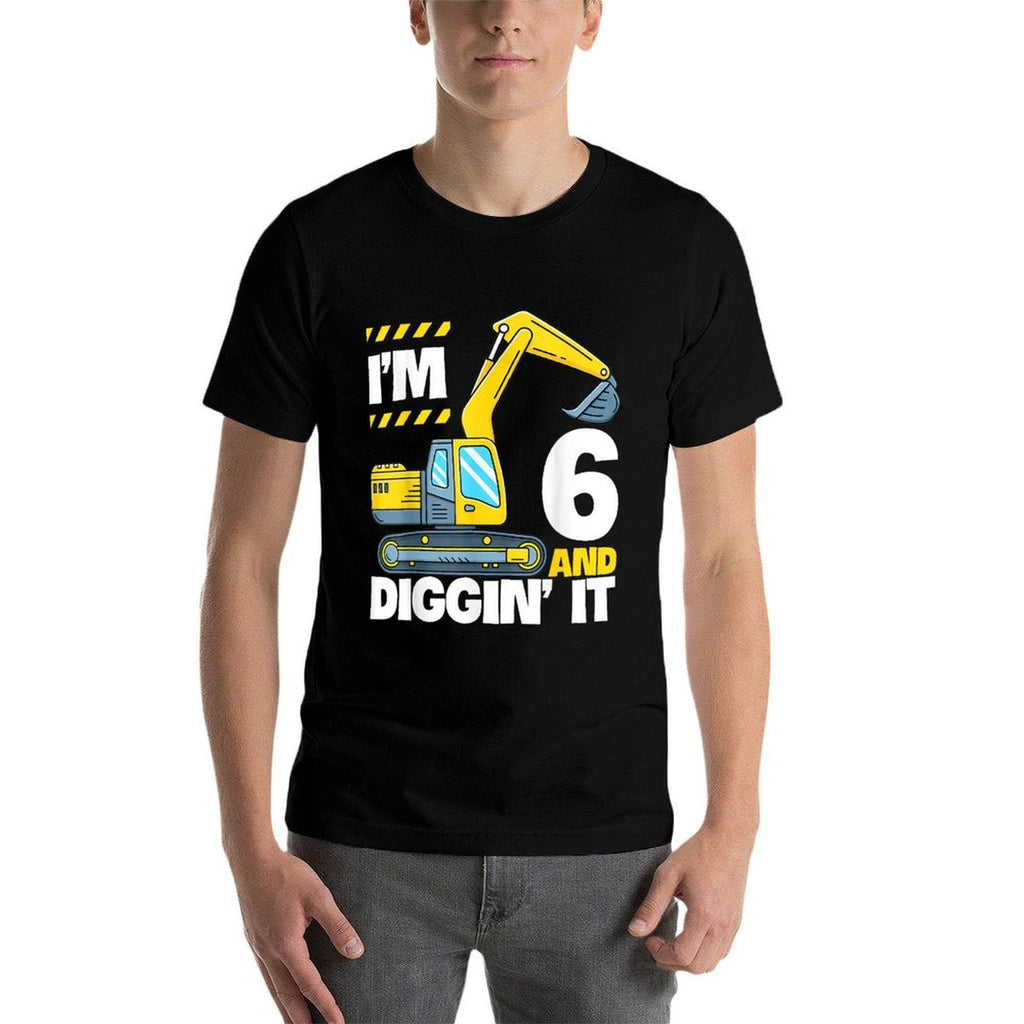 Construction Truck 6th Birthday 6 Years Old Digger Excavator  Soft T-Shirt