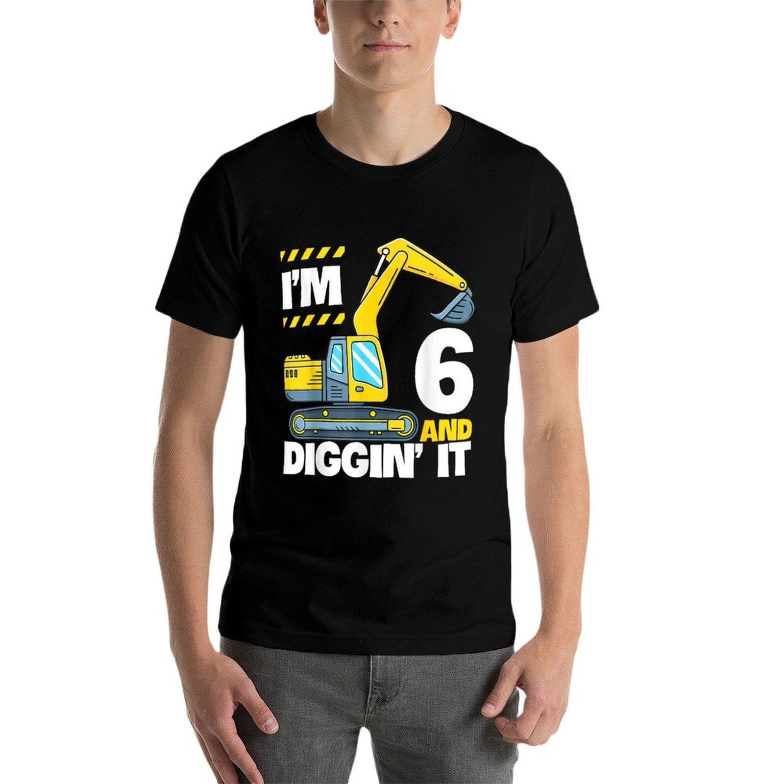 Construction Truck 6th Birthday 6 Years Old Digger Excavator  Soft T-Shirt