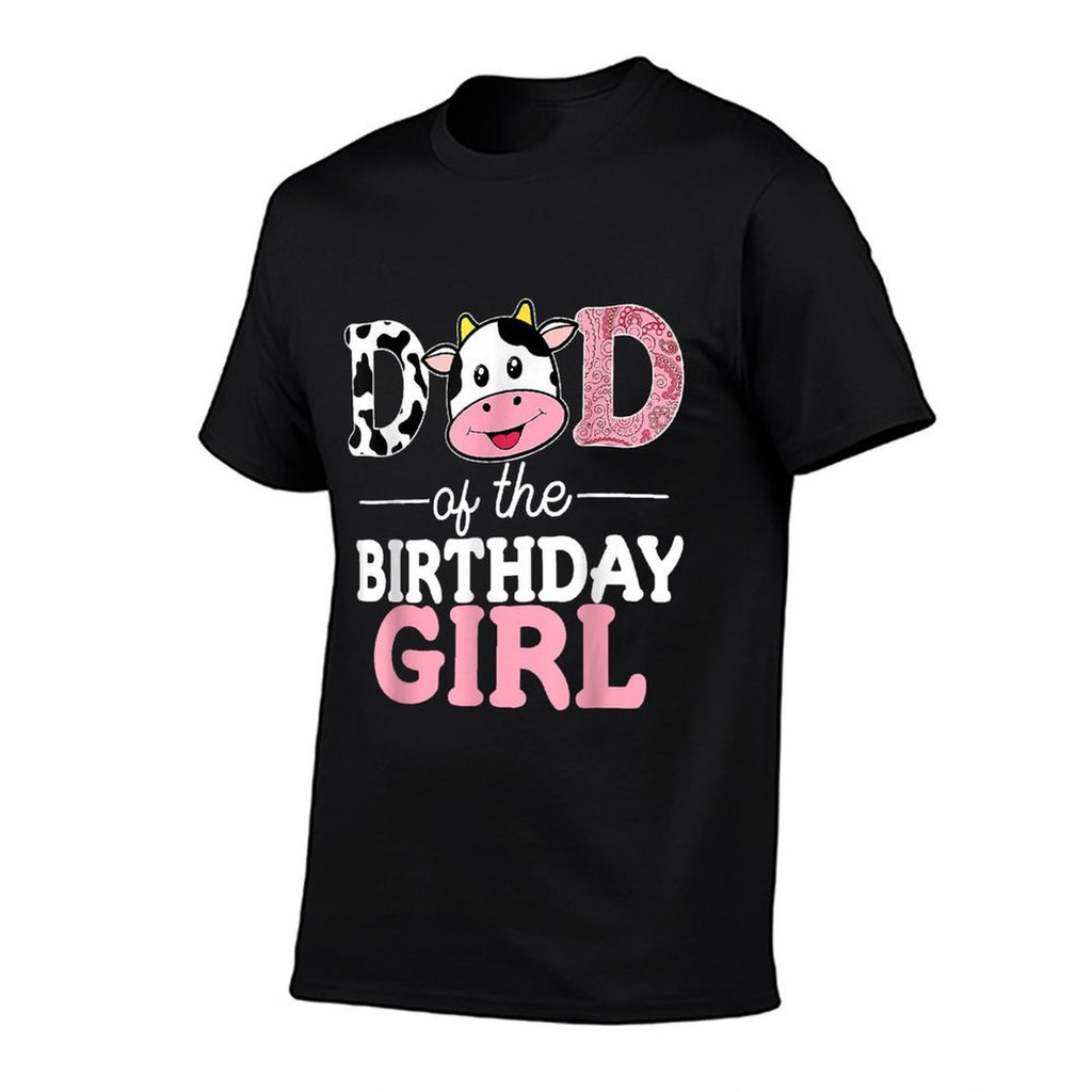 Dad of The Birthday Girl Farm Cow Daddy Papa 1st  Slim-fit Cut T-Shirt