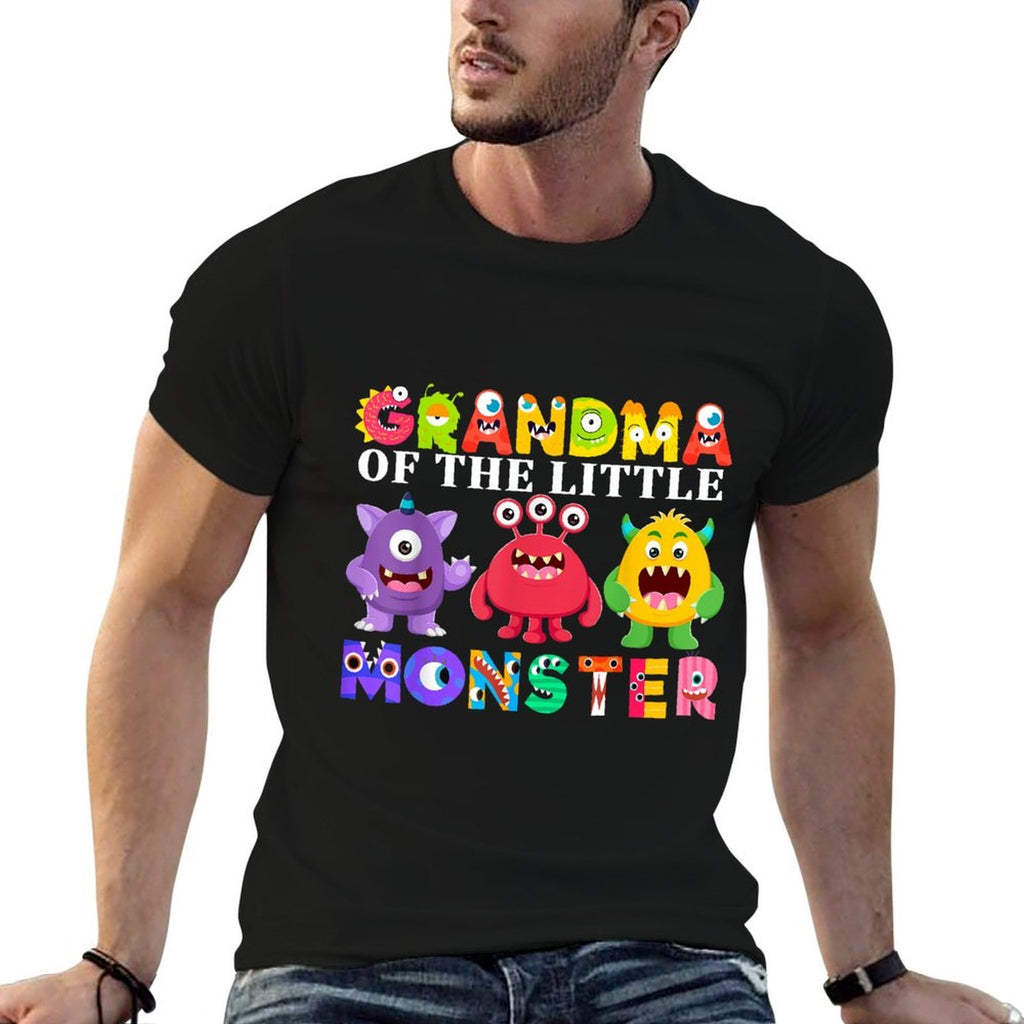 Grandma Of The Little Monster Birthday Party Family Monster  Slim-fit Cut T-Shirt