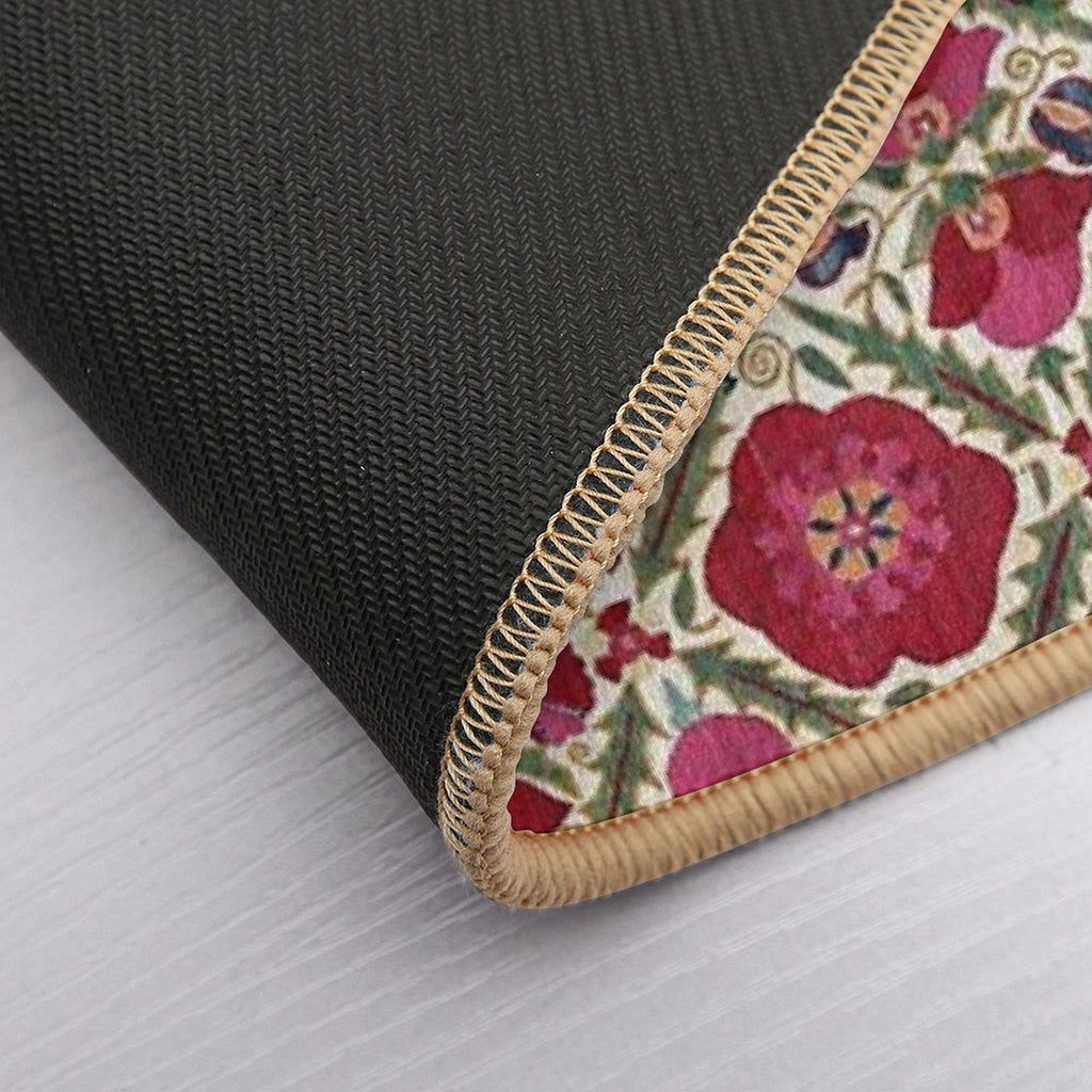 Bokhara Nim Suzani  Antique Uzbek Embroidery Print  Toxin-Free Bath Mat
