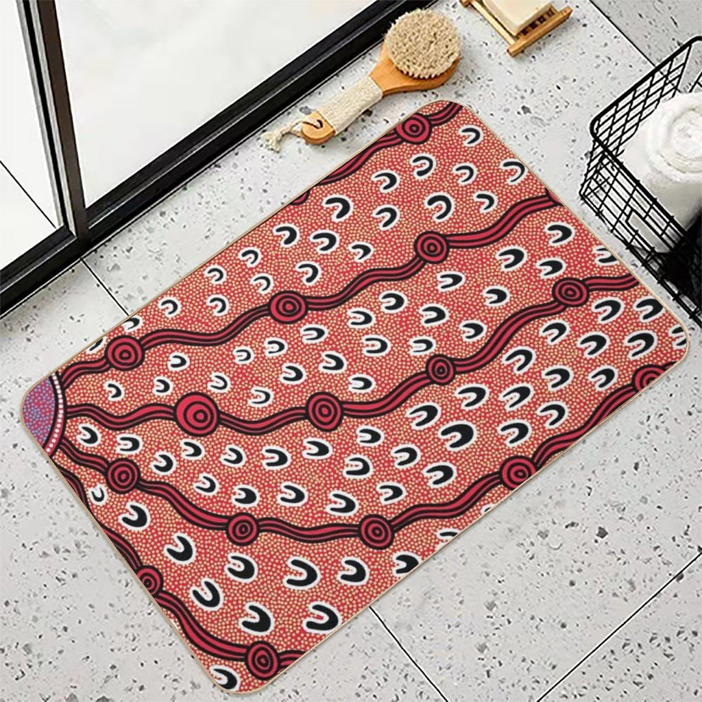 Authentic Aboriginal Art -  Non-Slip Bath Mat