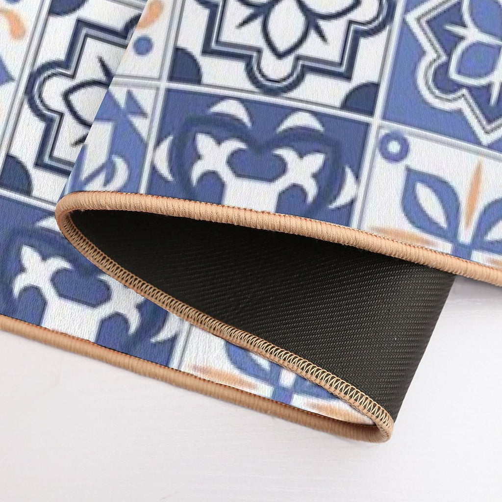 Blue Portuguese Tile  Non-Slip Bath Mat