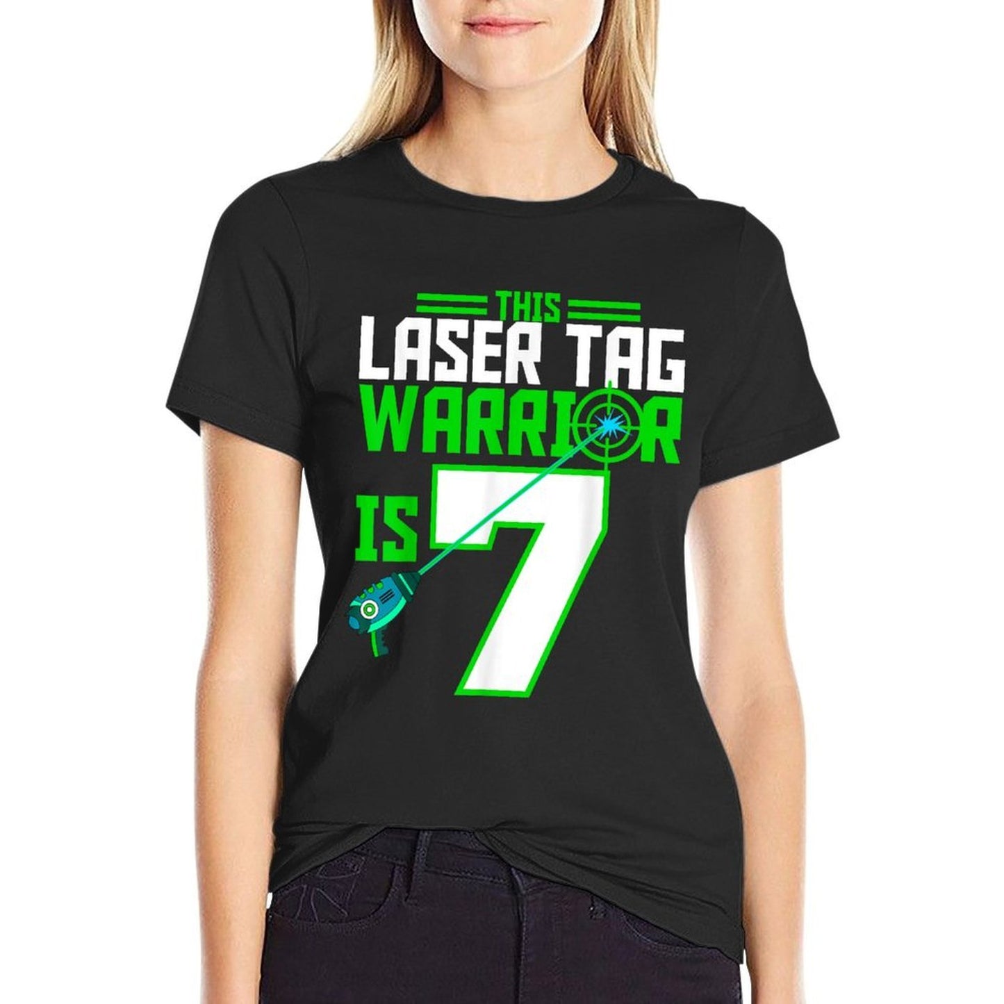 This Laser Tag Warrior Is 7 Gaming Birthday Party  Trendy Pattern T-Shirt