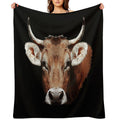Cow Beige Rustic Country Animals Farm Animals Cute Animal Designs Girls Wrinkle-free Throw Blanket