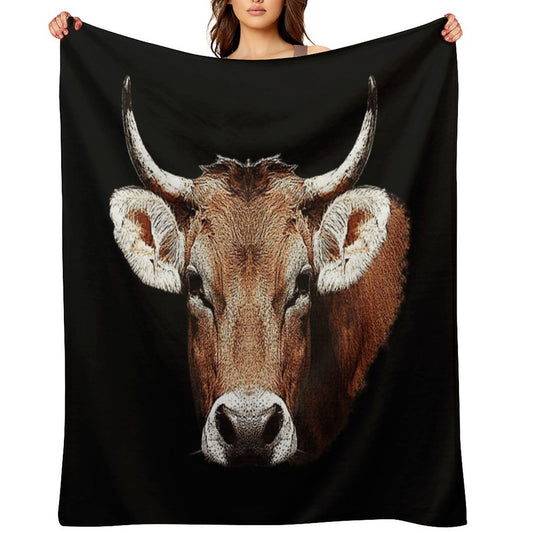 Cow Beige Rustic Country Animals Farm Animals Cute Animal Designs Girls Wrinkle-free Throw Blanket