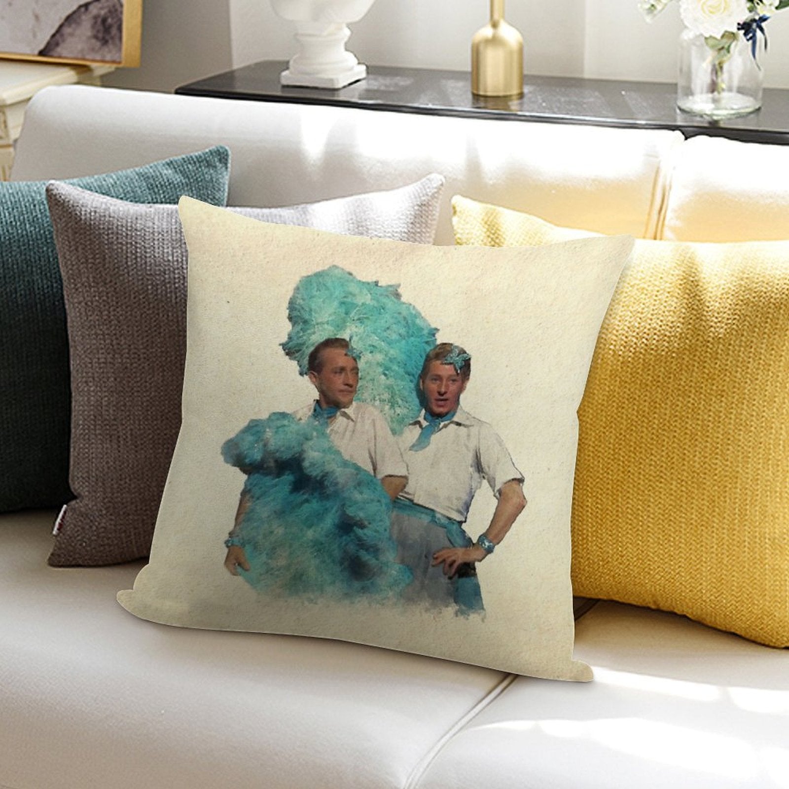 Reprise (Sisters) - Watercolor Soft Shrink-Resistant Throw Pillow