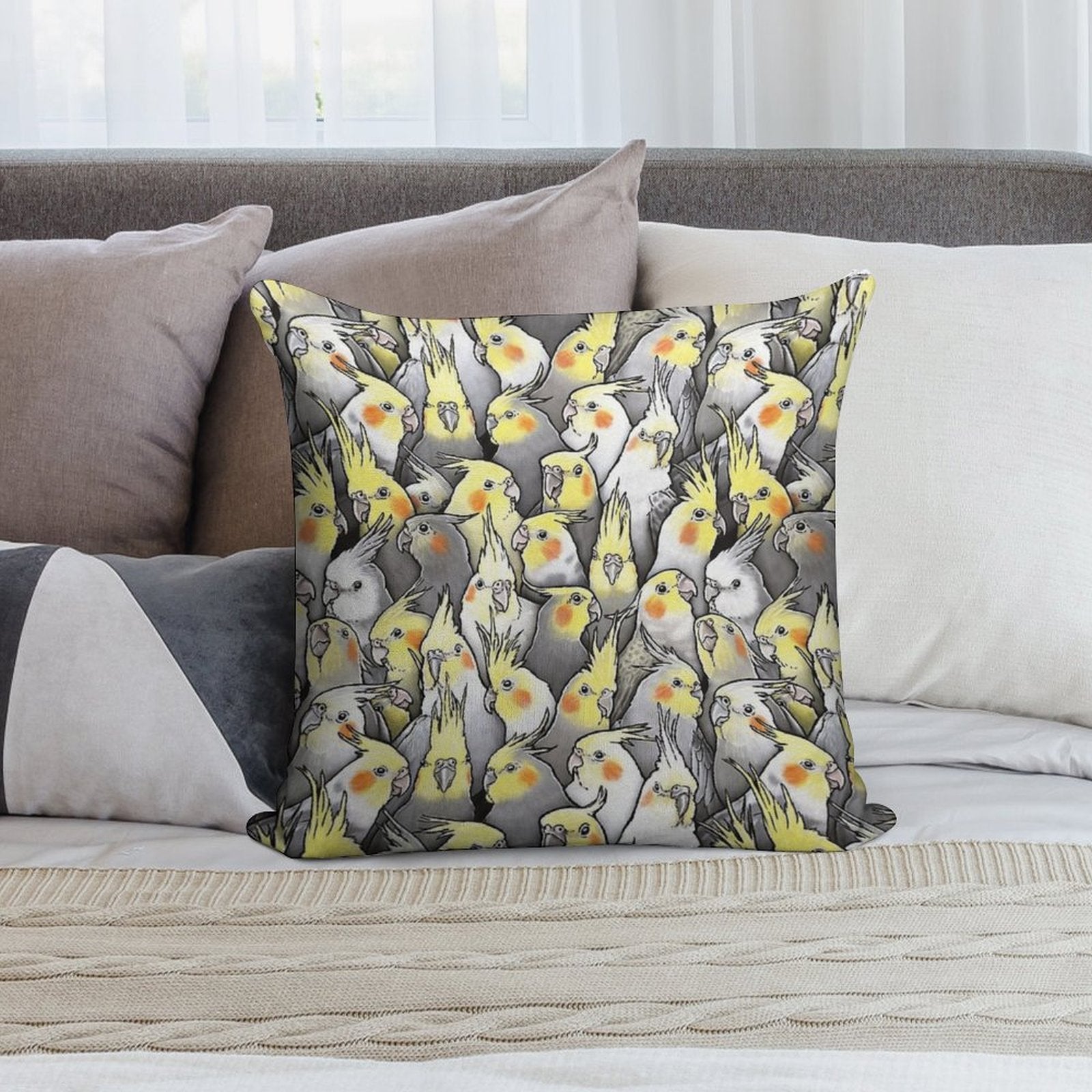 Cockatiels Galore Soft Anti-Pilling Throw Pillow