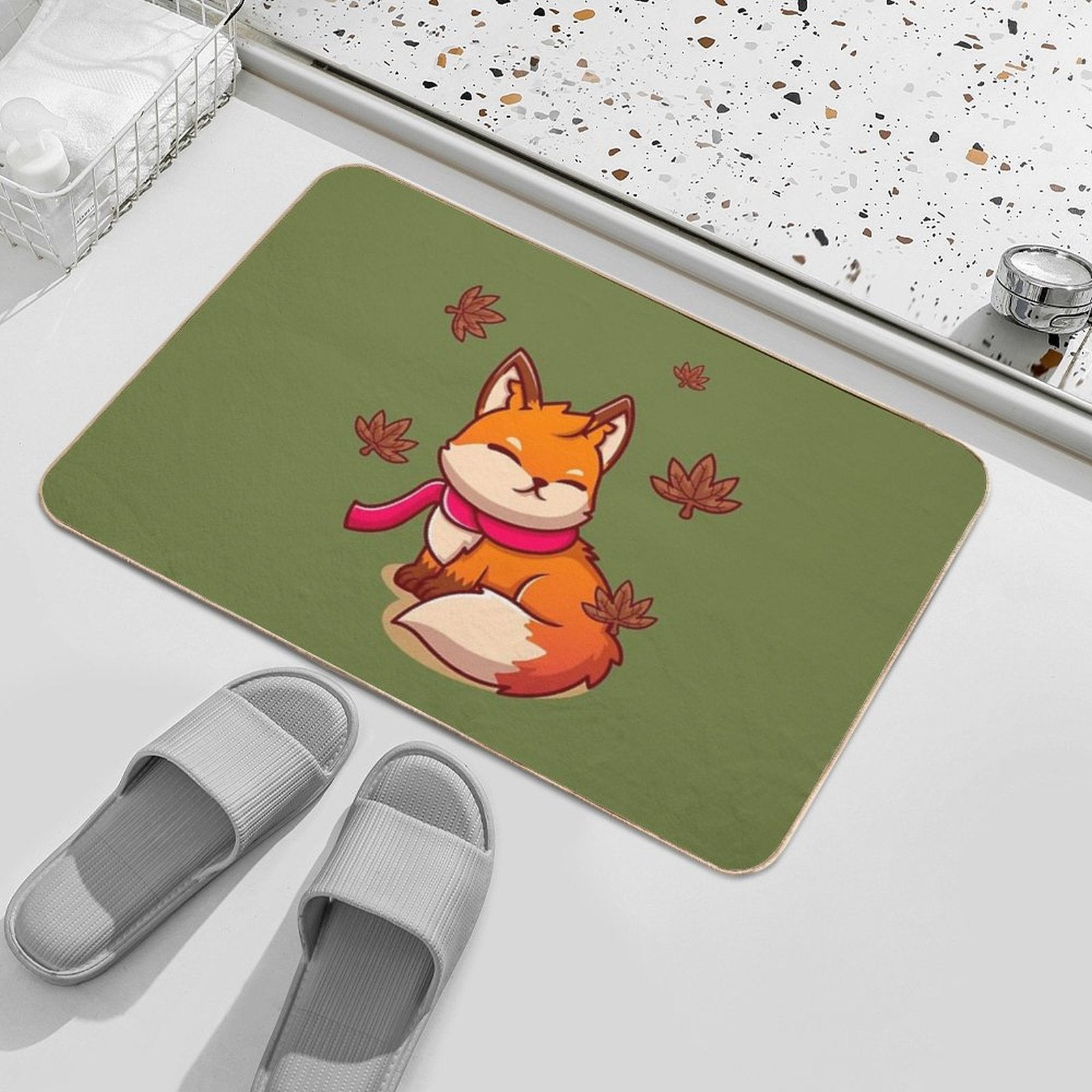 Cute Fox Fall - Color  Odorless Bath Mat
