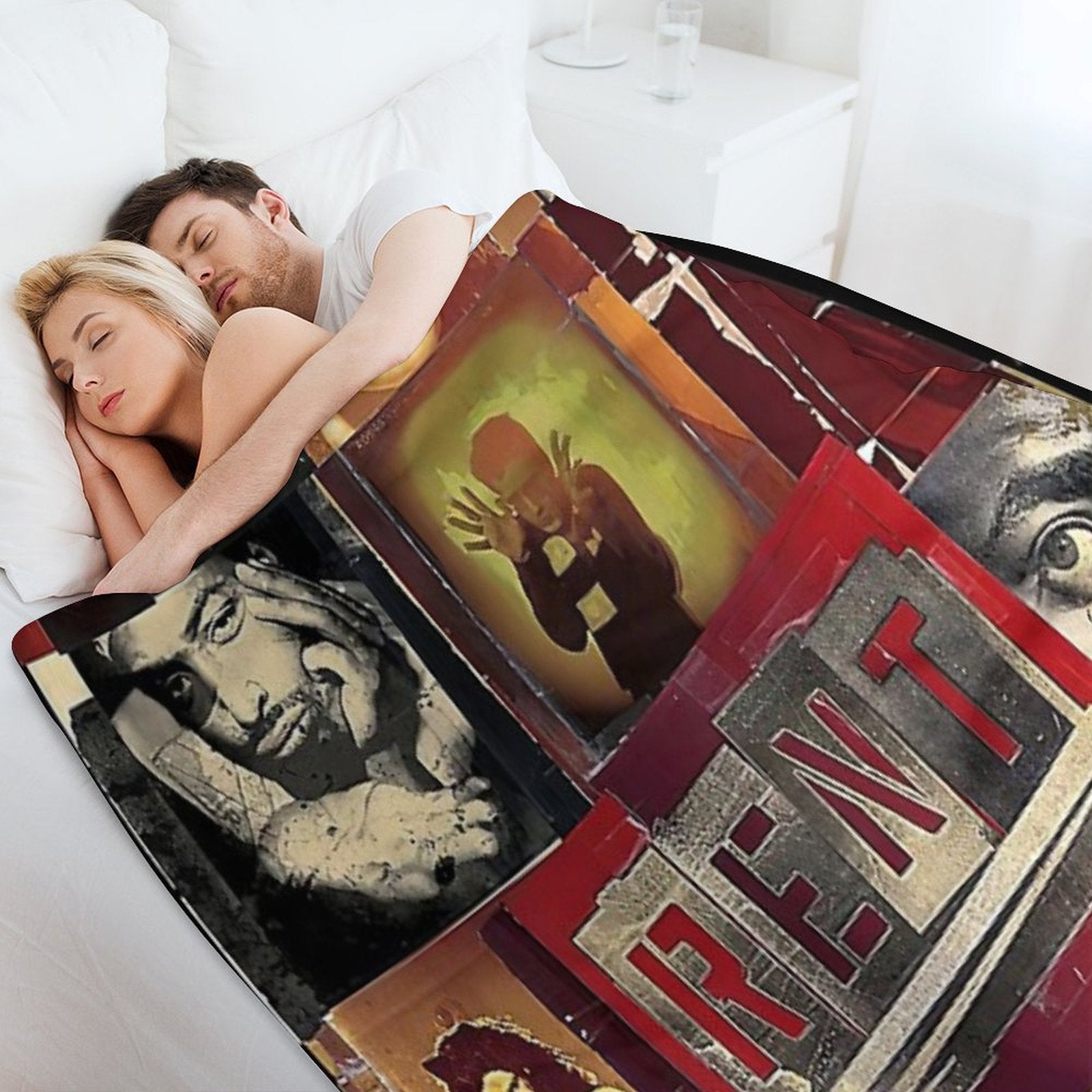 Vintage Rent Rock Musical, Signed By Complete Original Cast 1996 Machine-washable Throw Blanket