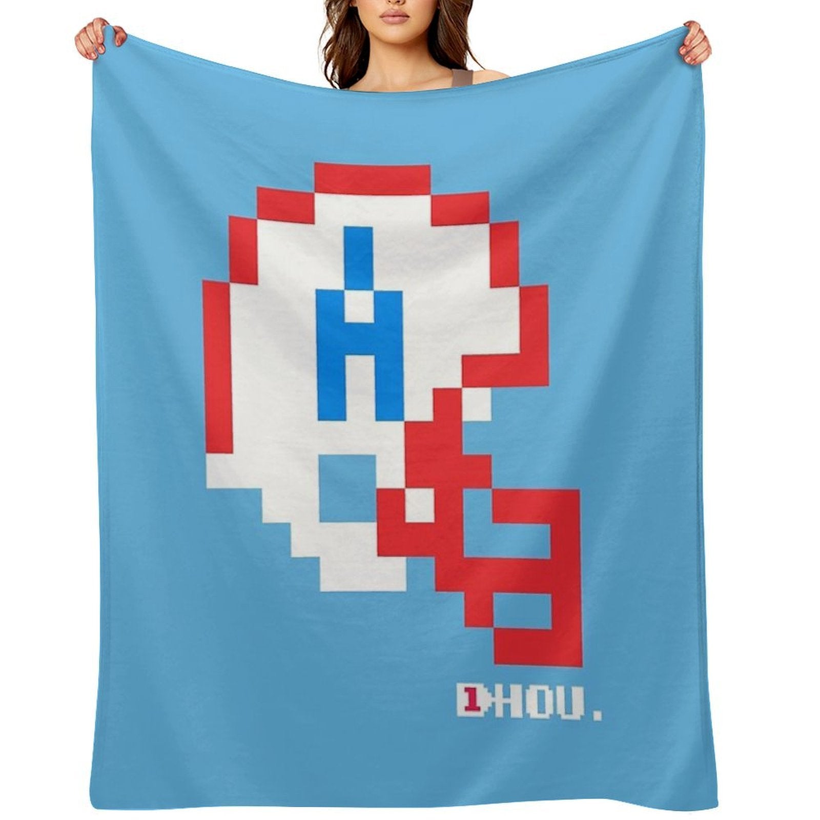 HOU Helmet - Tecmo Bowl Shirt Eco-conscious Throw Blanket
