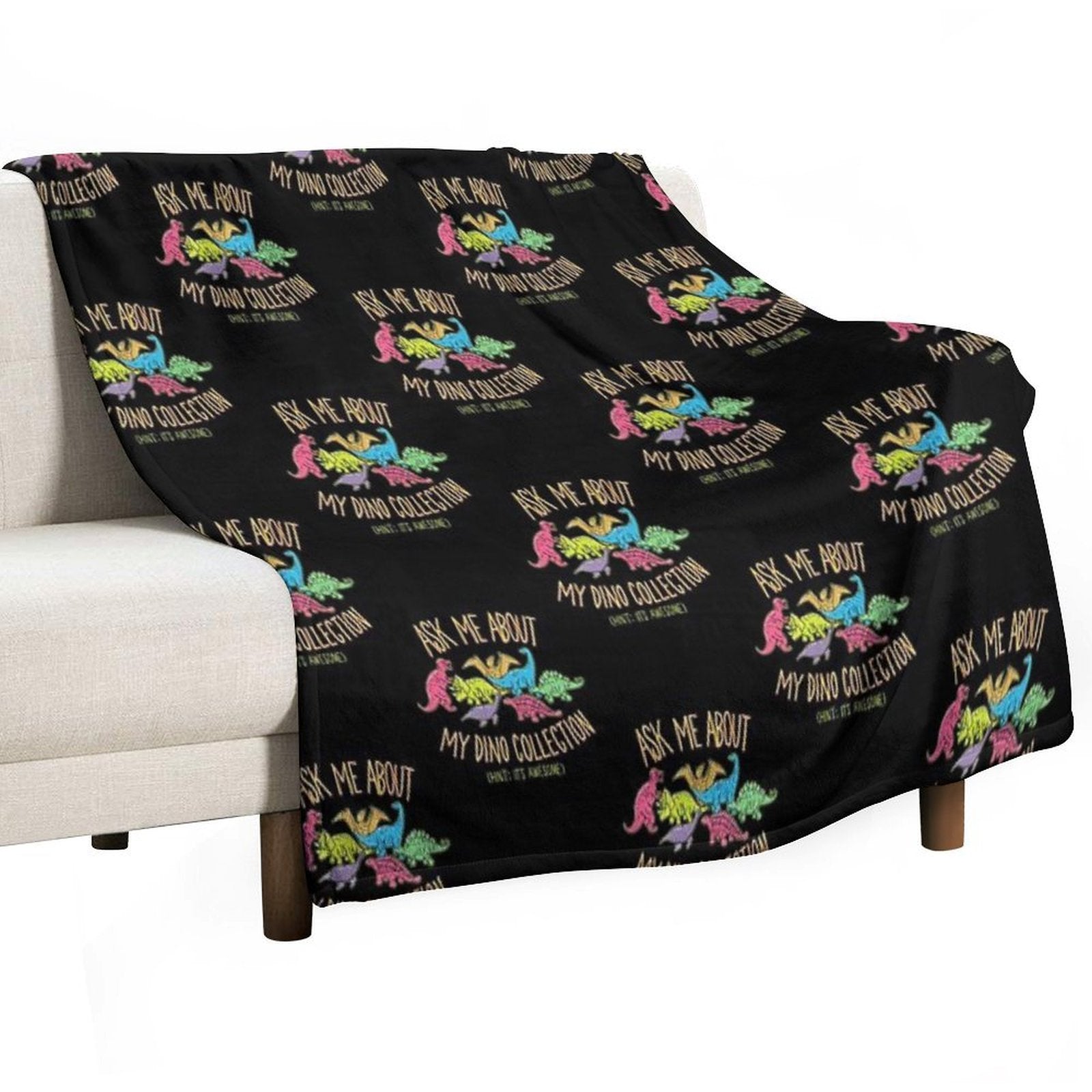 Dino Collection Travel-friendly Throw Blanket