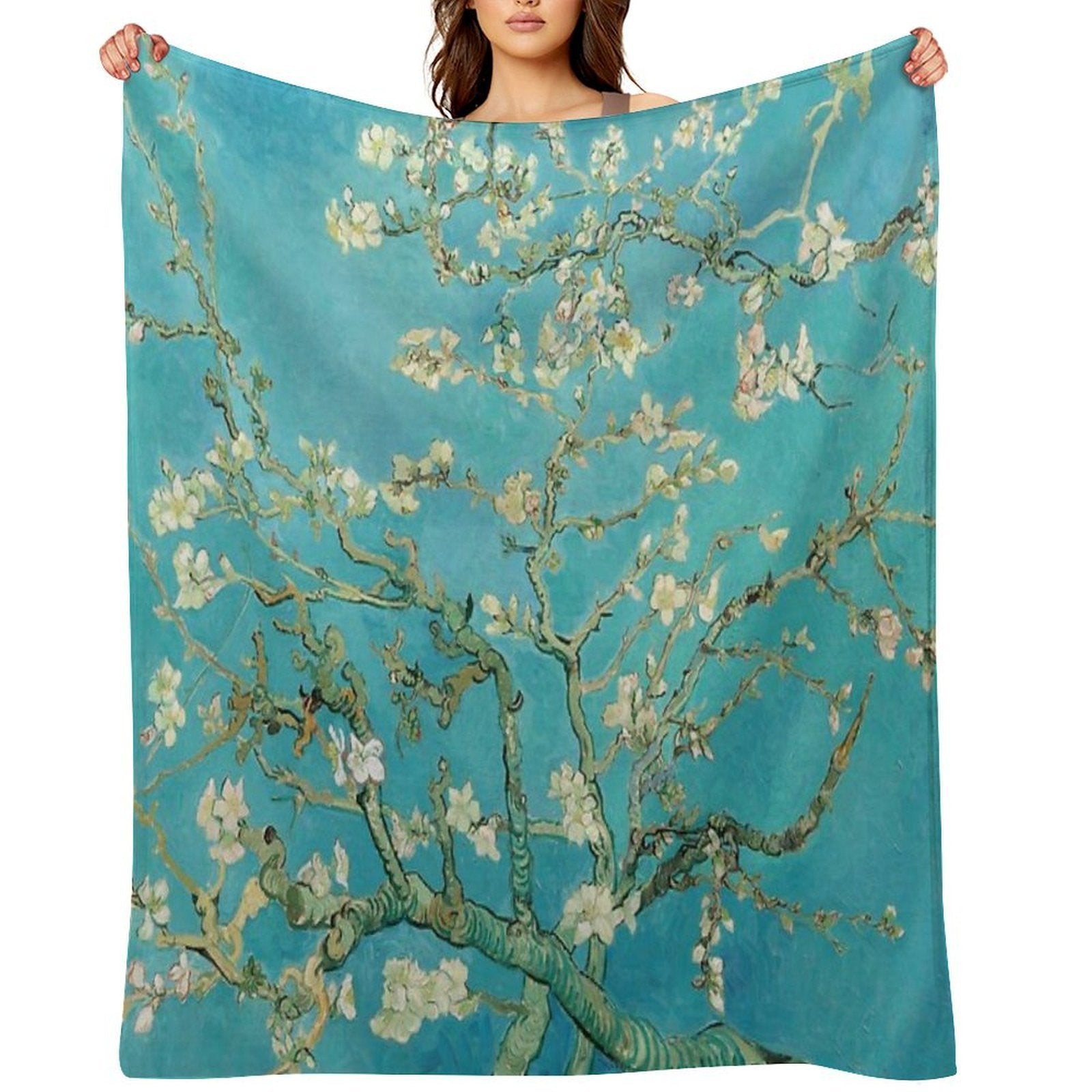Almond Blossoms by Vincent Van Gogh Multi-functional Throw Blanket