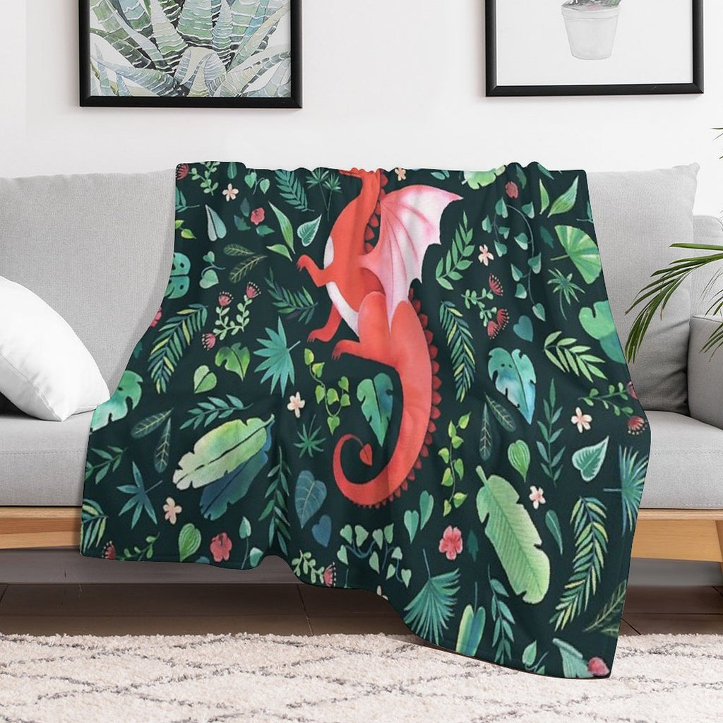 Tropical Dragon Shrink-resistant Throw Blanket