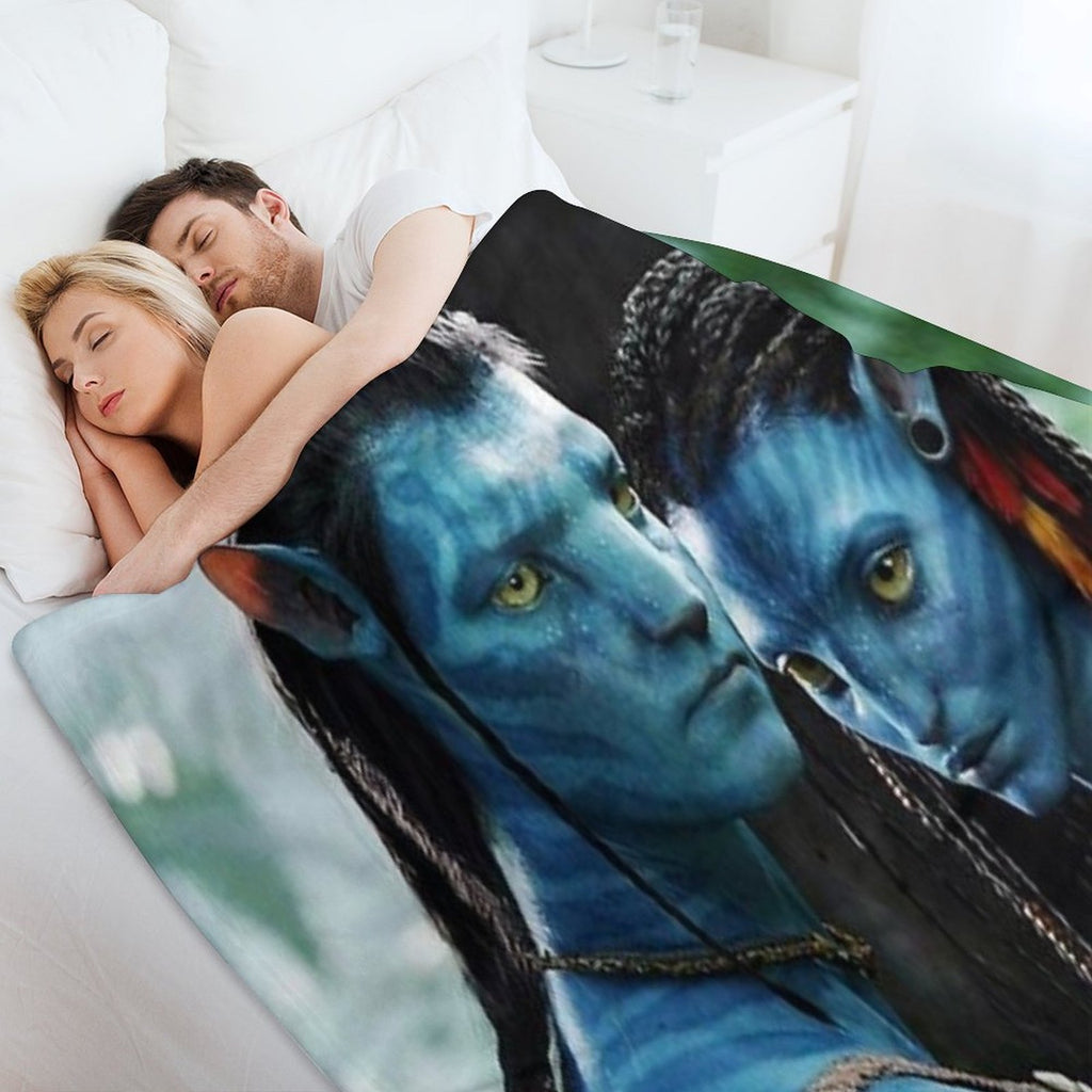 Blue Couple Avatar Quick-dry Throw Blanket