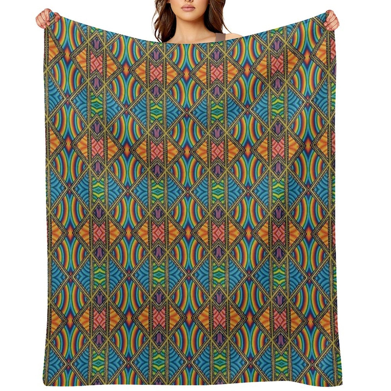 Technicolor Kaleidoscope Comfort Throw Blanket