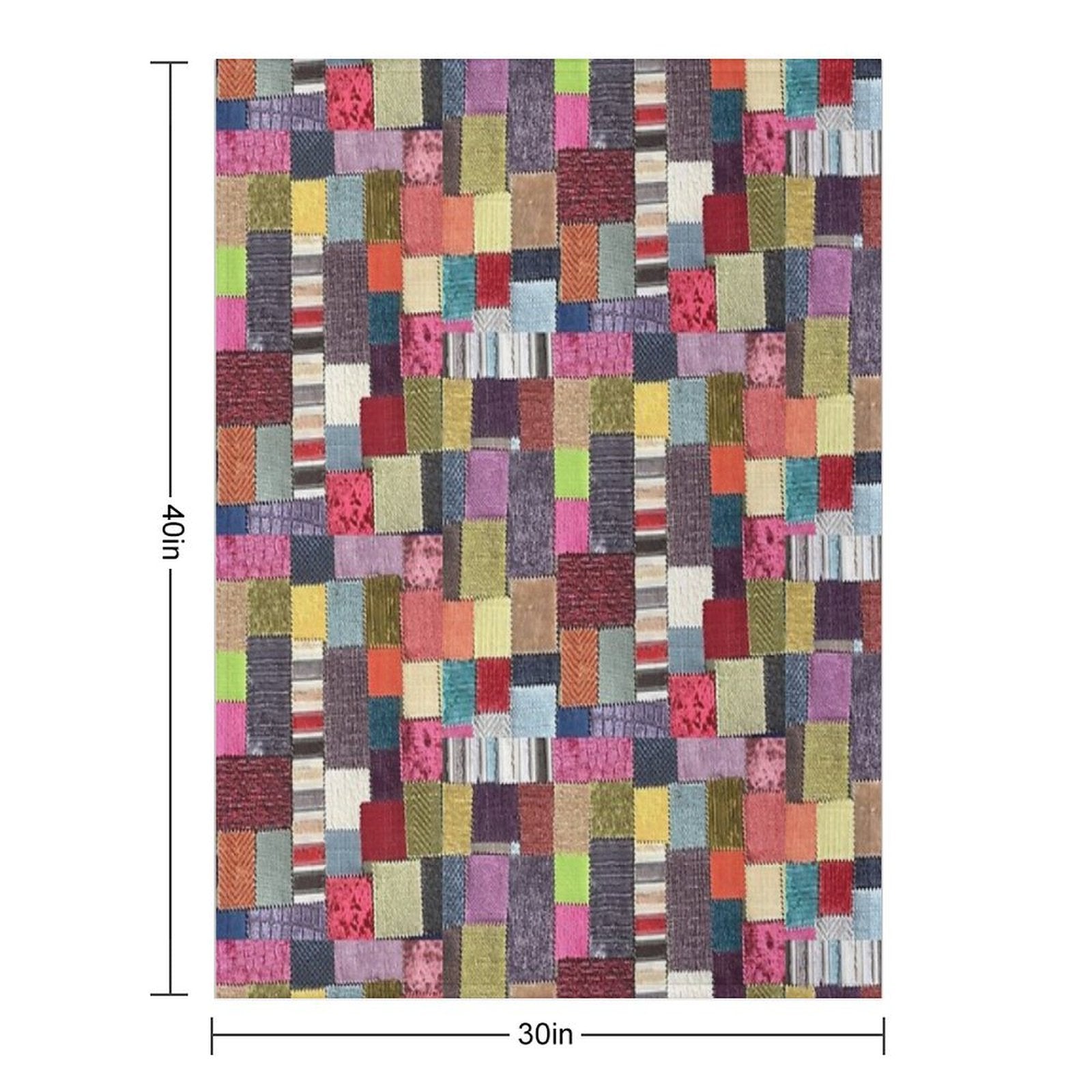 Another Patchwork Textured Fabric Design Lightweight Throw Blanket