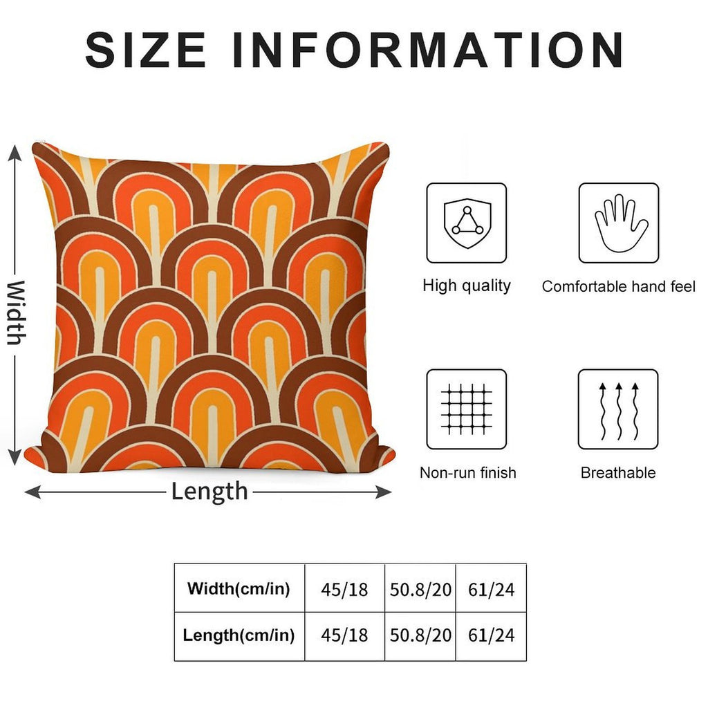 Retro Gradated Geometric Fan Pattern 821 Soft Skin-Friendly Throw Pillow