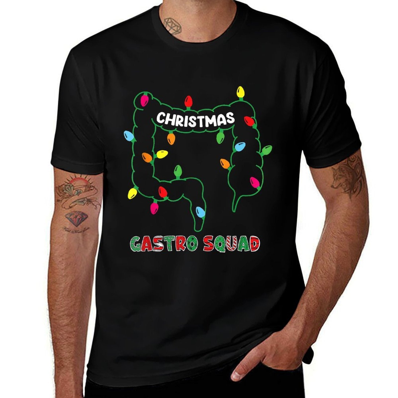 Christmas Gastro Squad Funny Doctor Nurse Holiday  Graphic-printed T-Shirt