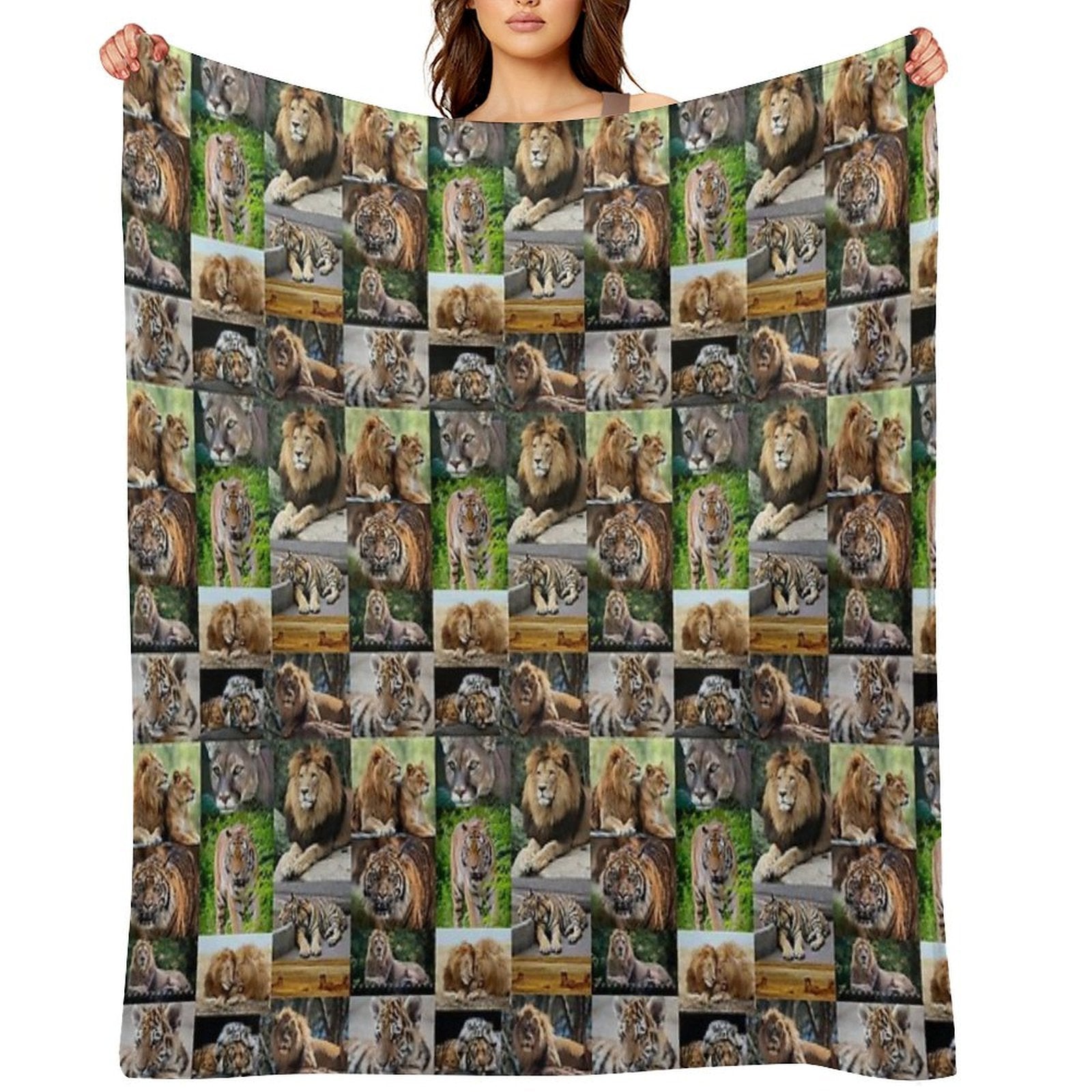 Lions And Tigers Lightweight Throw Blanket