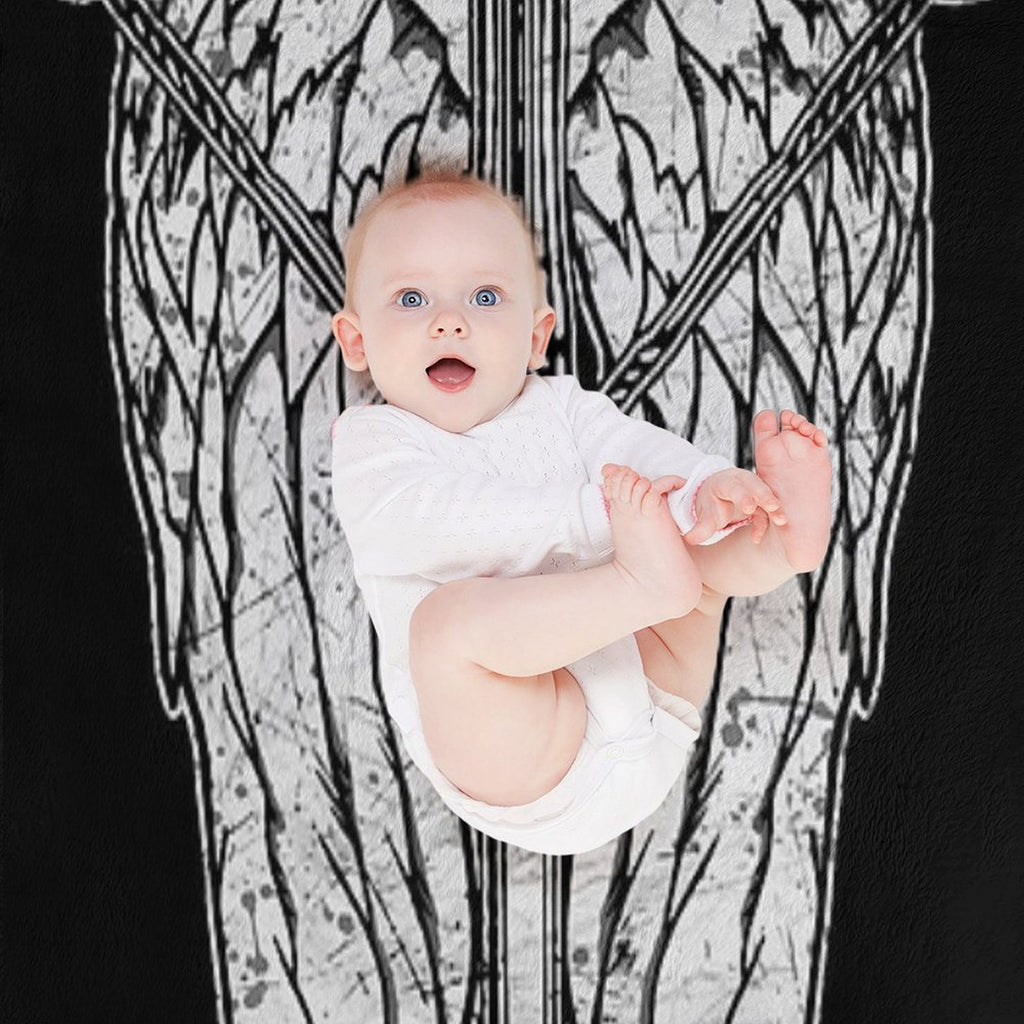 Angel Wings And Crossbow (Dirty) Velvety-soft Throw Blanket