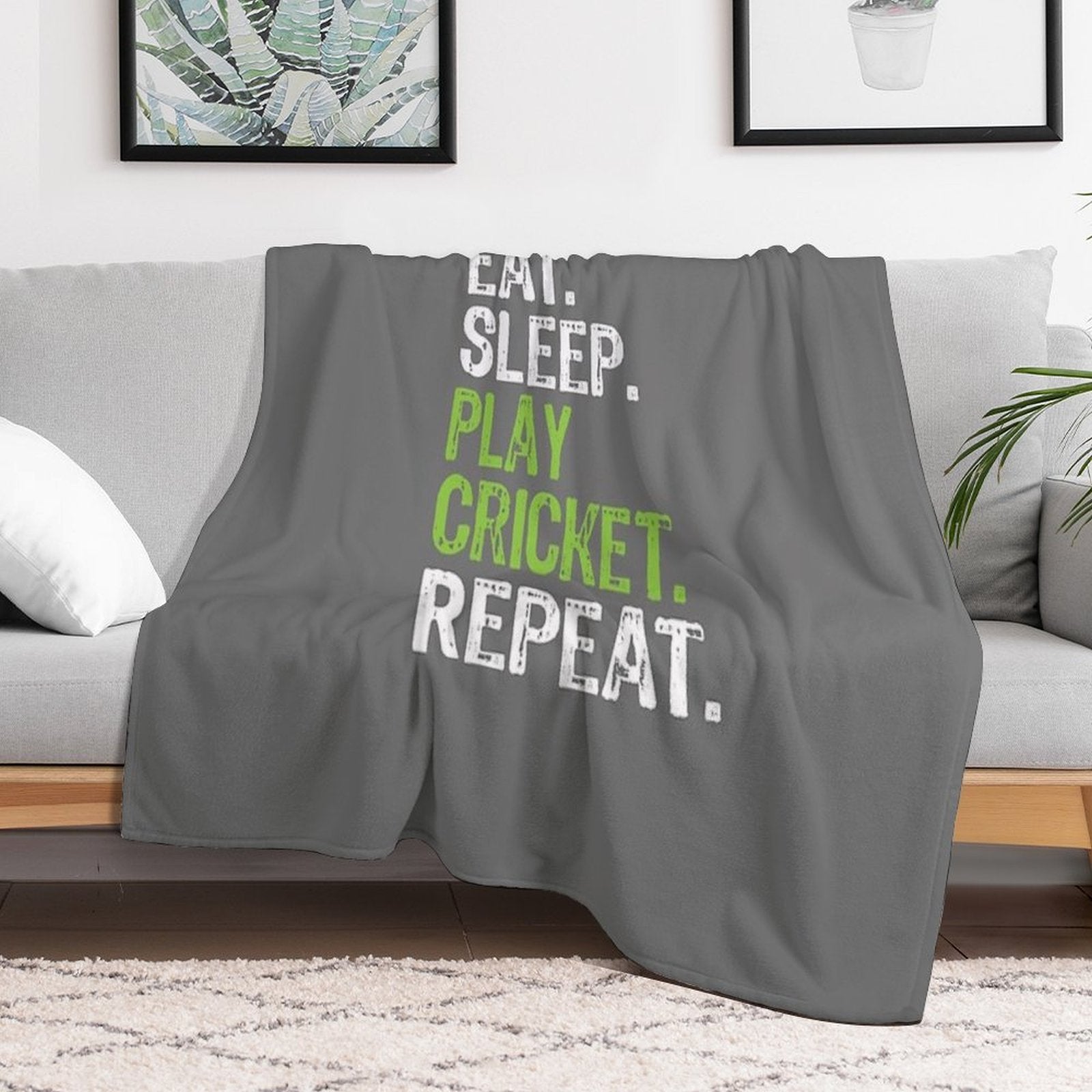 Best Eat Sleep Cricket Gift Design Quick-dry Throw Blanket