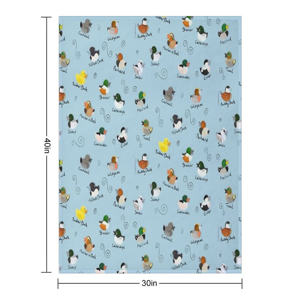 British Ducks Pattern Machine-washable Throw Blanket
