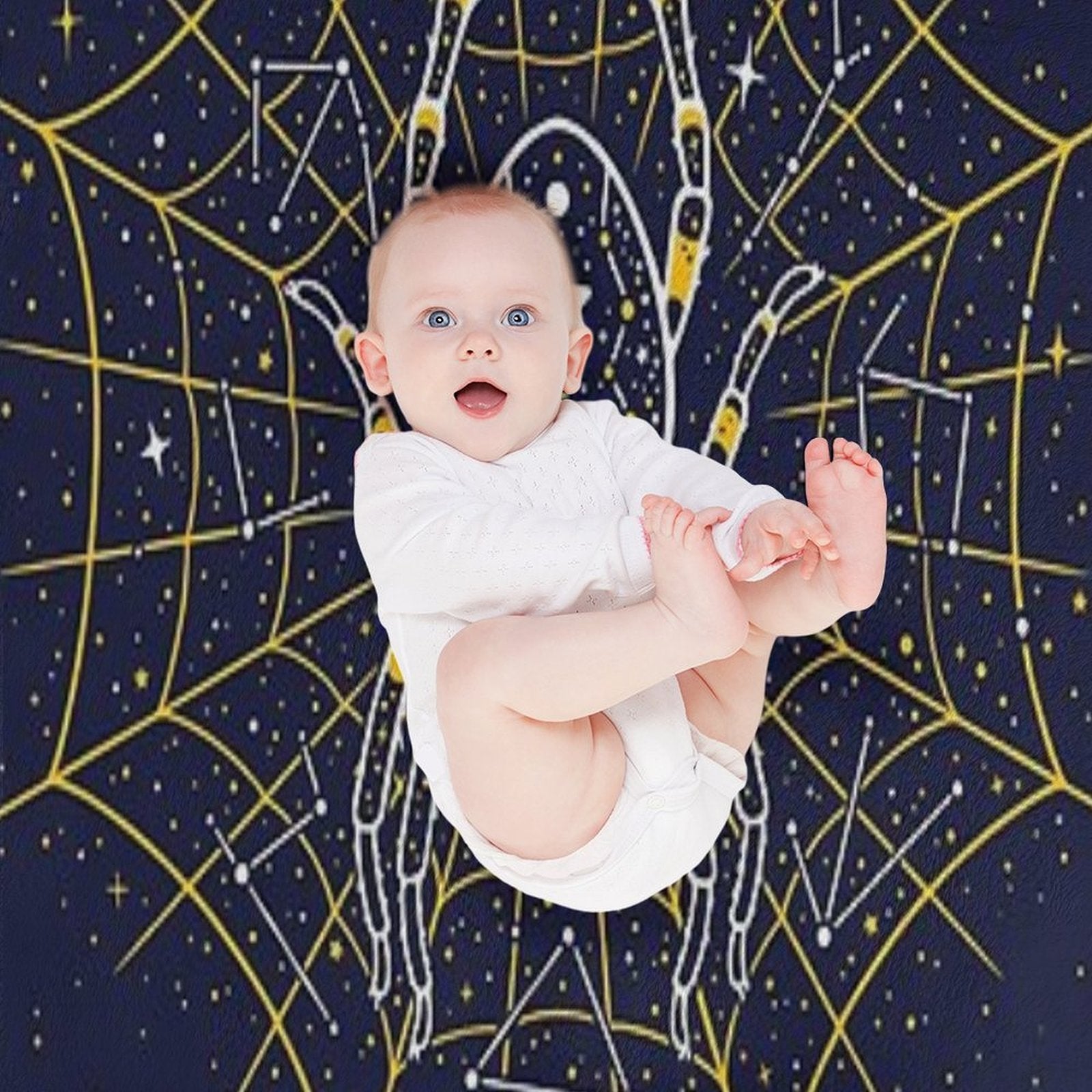 Celestial Spider on Starry Web Easy Care Throw Blanket