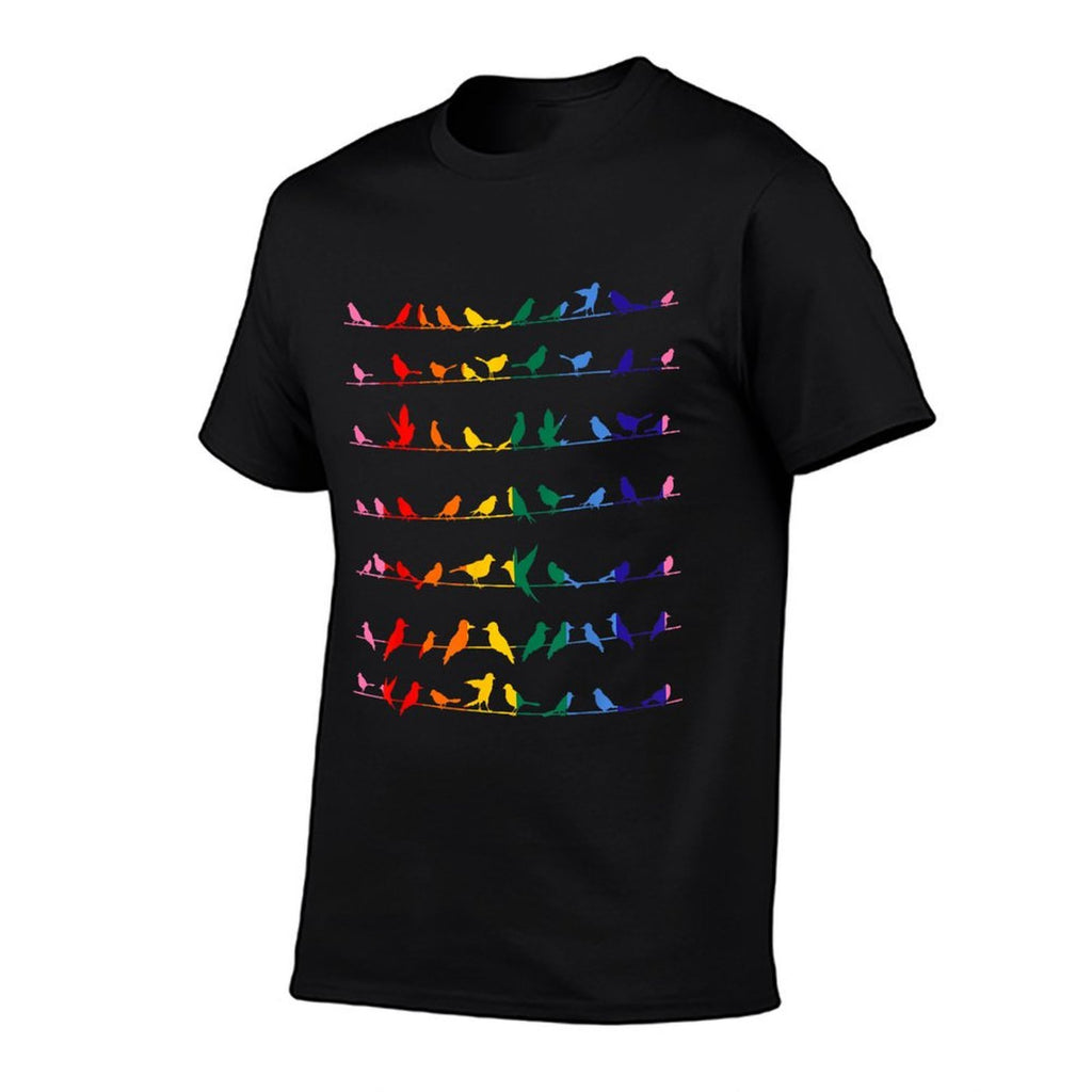 Proud LGBTQ Birds Animal LGBT Rights Pride Month Lesbian Gay  High-quality Stitching T-Shirt