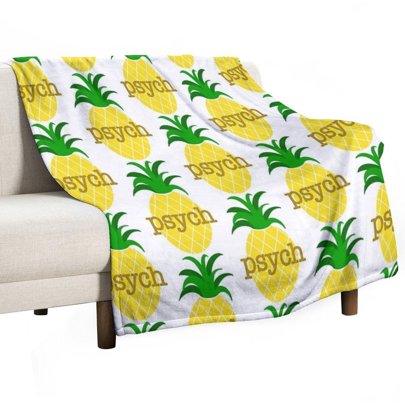 Psych Pineapple Machine-washable Throw Blanket