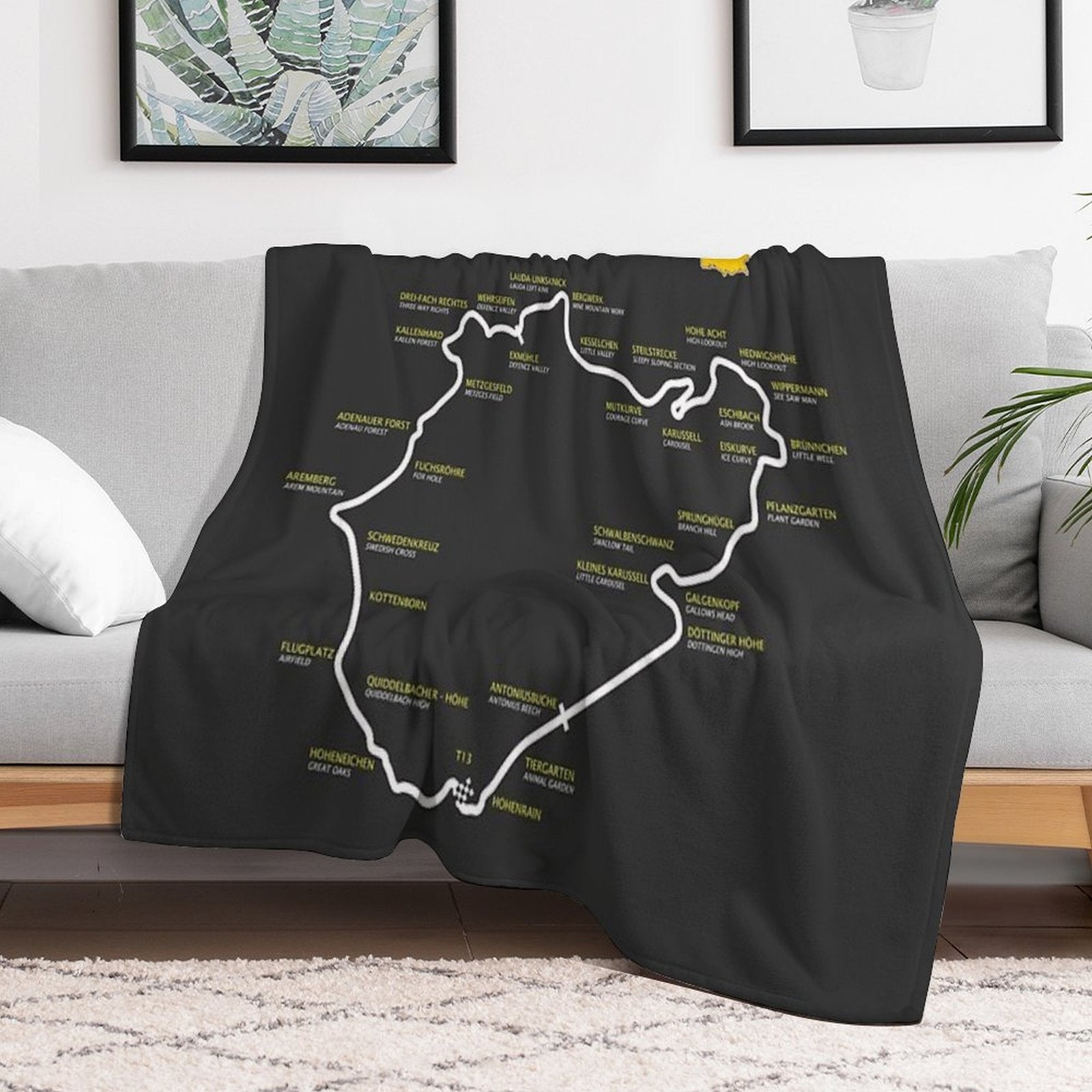 The Nurburgring Anti-pilling Throw Blanket