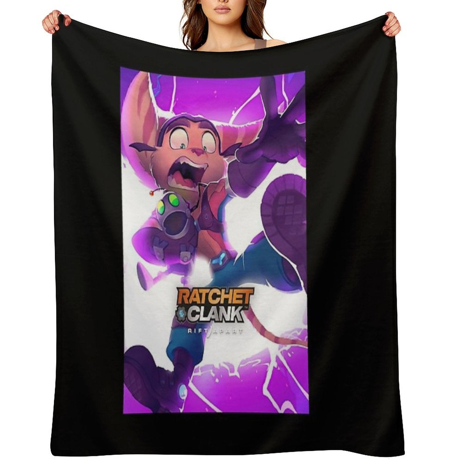 Hardship Mischievous Shooting Alluring Ratchet And Clank Rift Apart Graphic Gifts Plush Throw Blanket