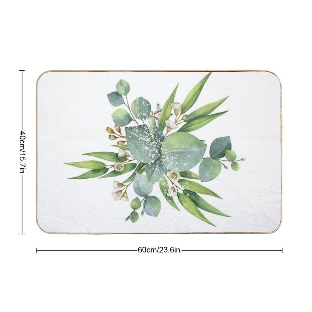 Green Leaves  Pet-Safe Bath Mat