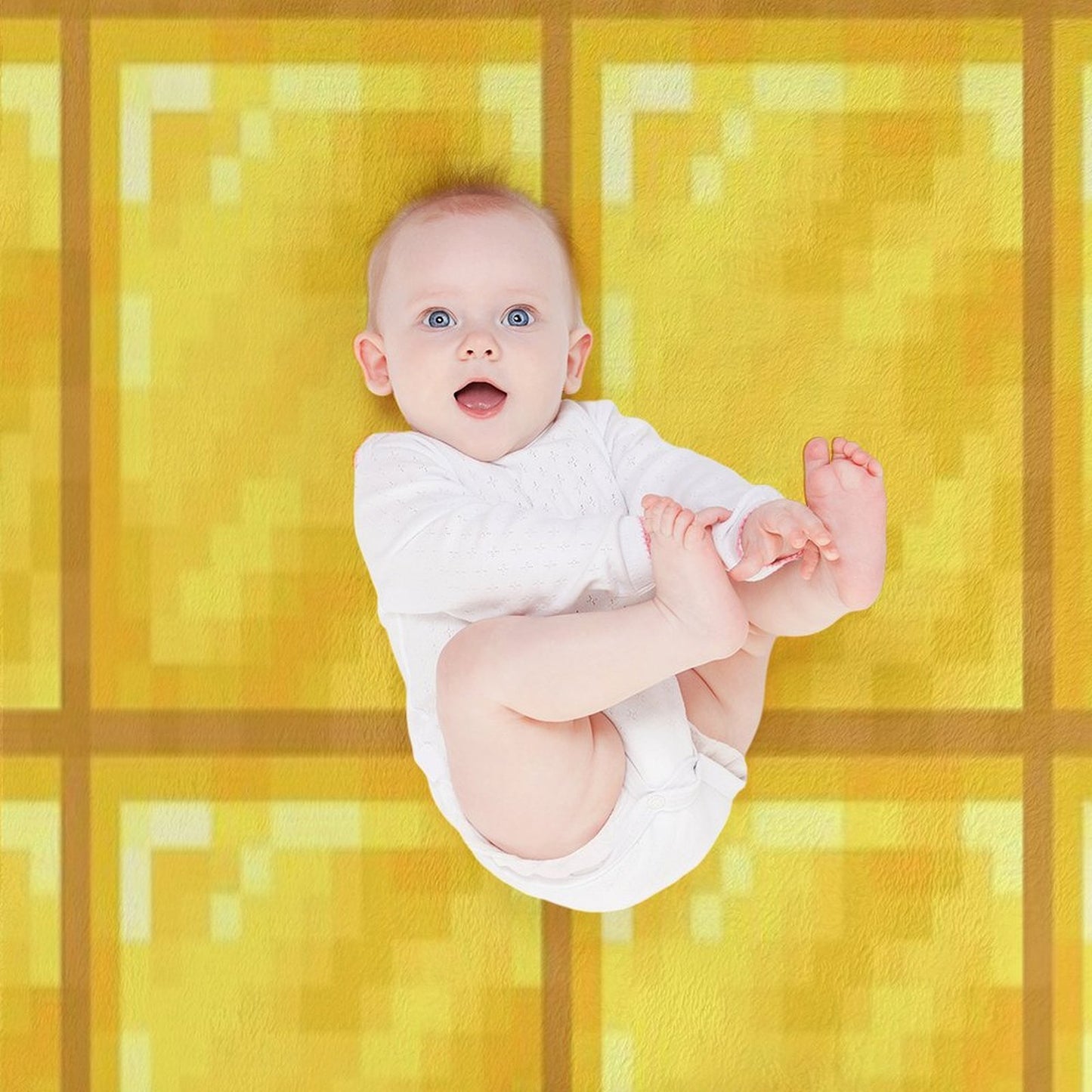Minecraft Gold Block Texture Pixel Art Versatility Throw Blanket