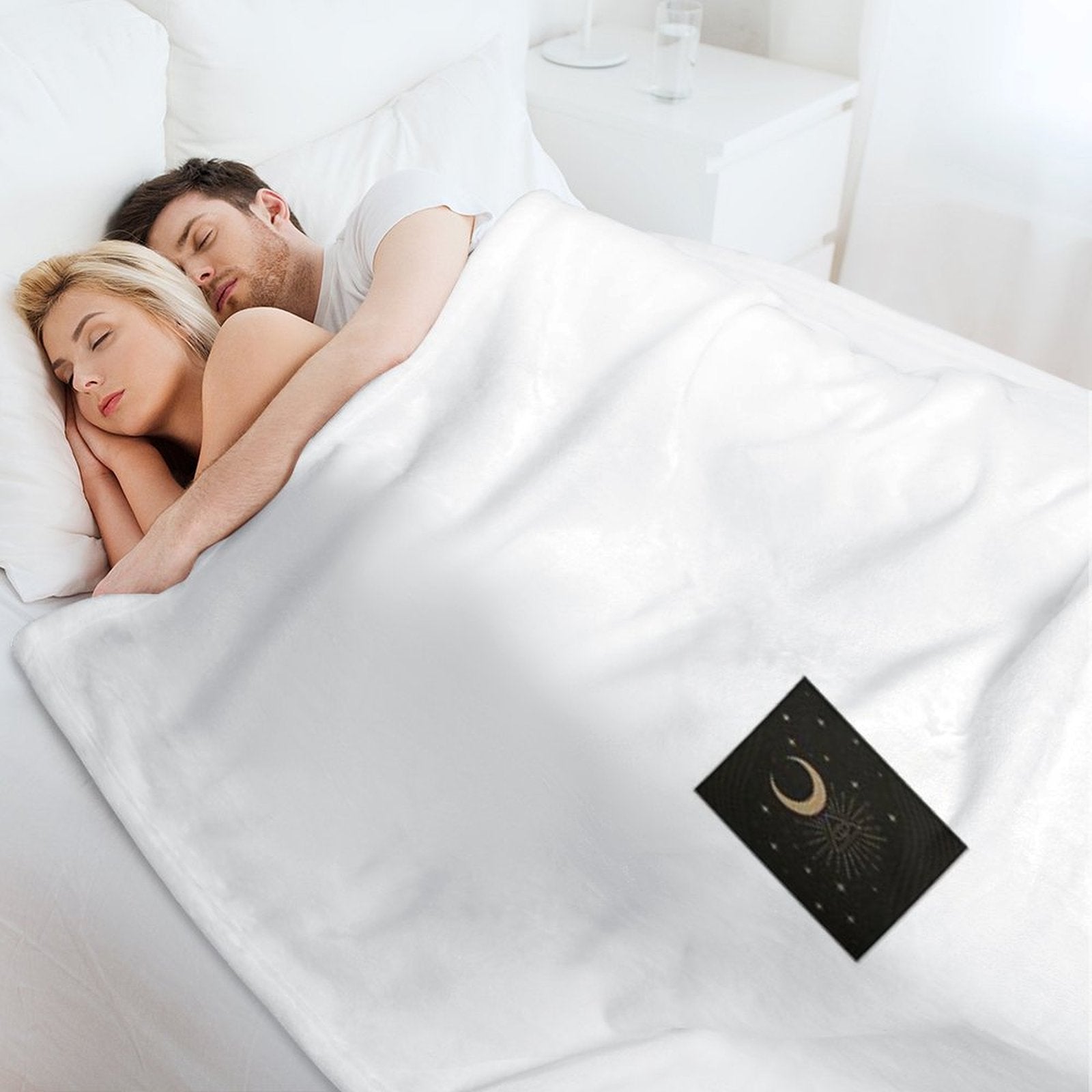 Mystical Eye & Crescent Moon Symbol Travel-friendly Throw Blanket