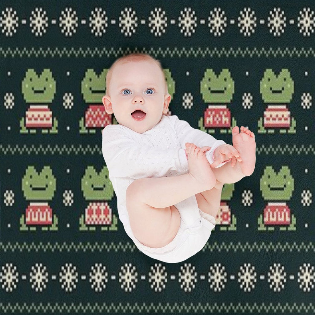 Frogs In Sweaters (Dark) Multi-functional Throw Blanket
