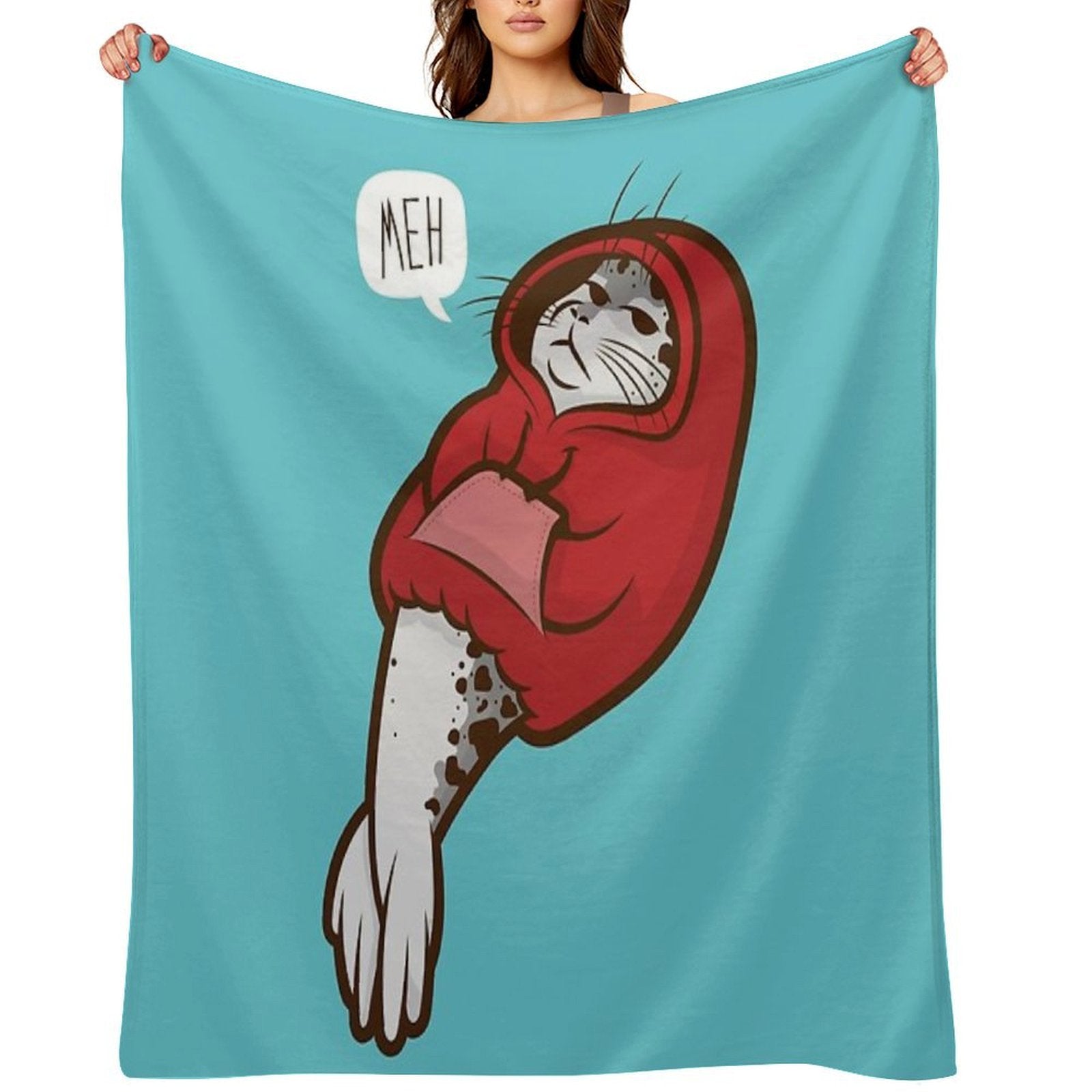 Hooded Seal Shrink-resistant Throw Blanket