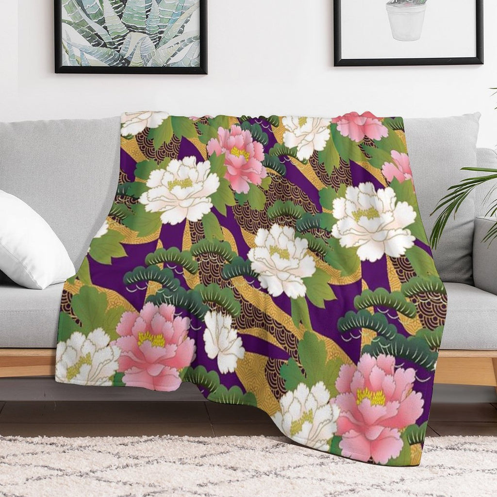 Peony 3 Gift-ready Throw Blanket