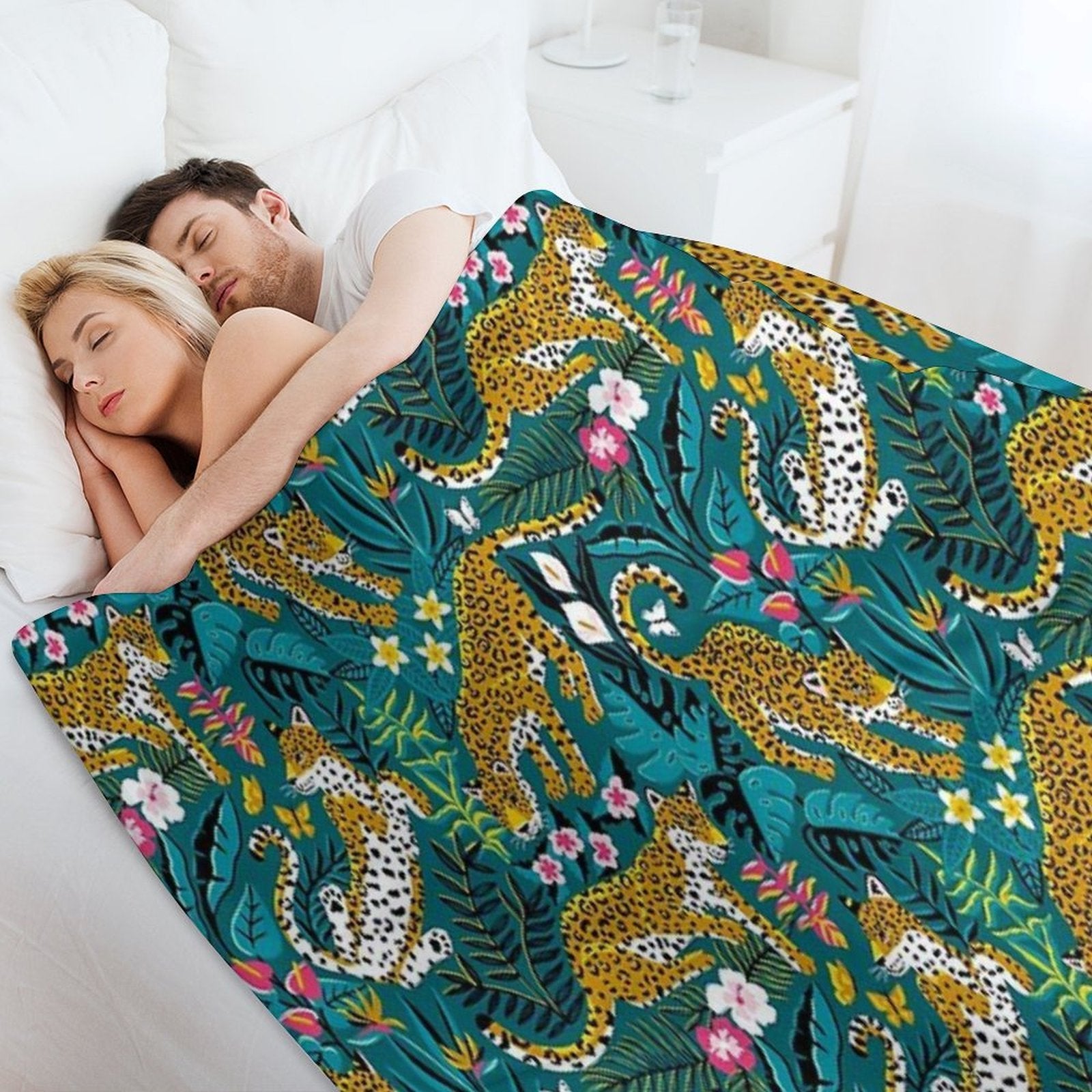 Dancing Jaguar Jungle Wrinkle-free Throw Blanket