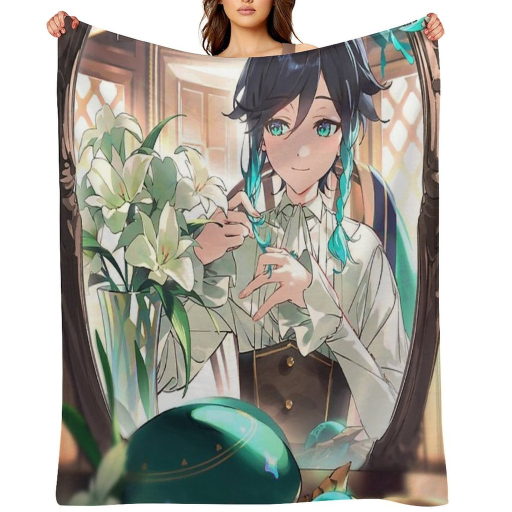 Genshin Impact - Venti Official Birthday Artwork 2024 Velvety-soft Throw Blanket
