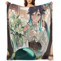 Genshin Impact - Venti Official Birthday Artwork 2024 Velvety-soft Throw Blanket