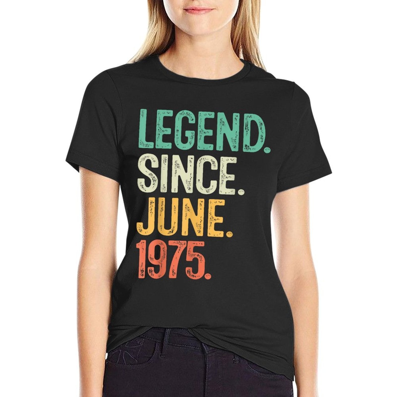 50 Years Old Gifts Legend June 1975 50th Birthday Men Women  Heathered Texture T-Shirt