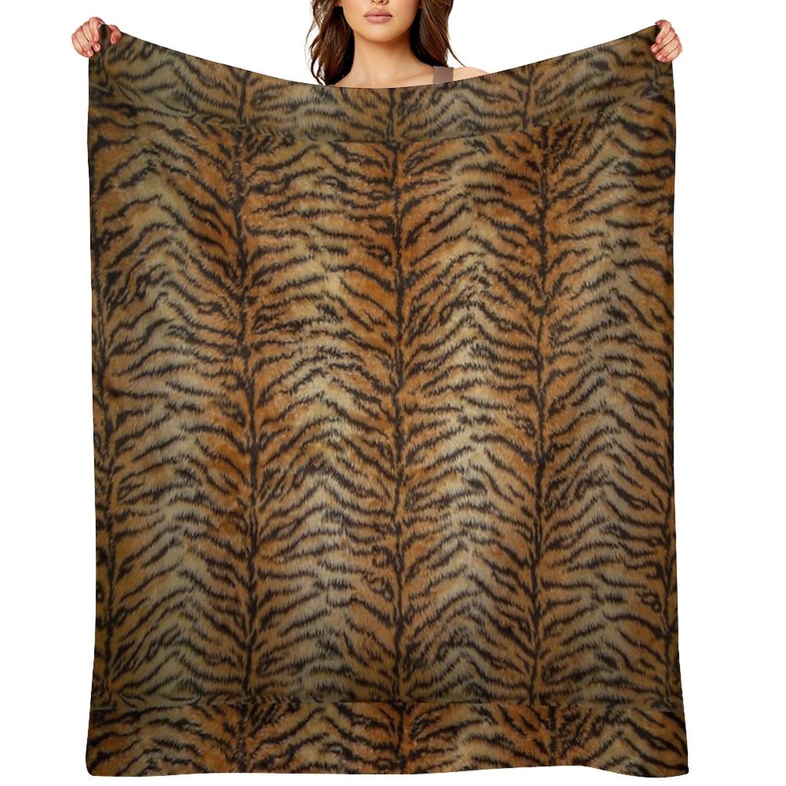 Tiger Stripes Big Cat Fur Pattern Animal Print Eco-conscious Throw Blanket
