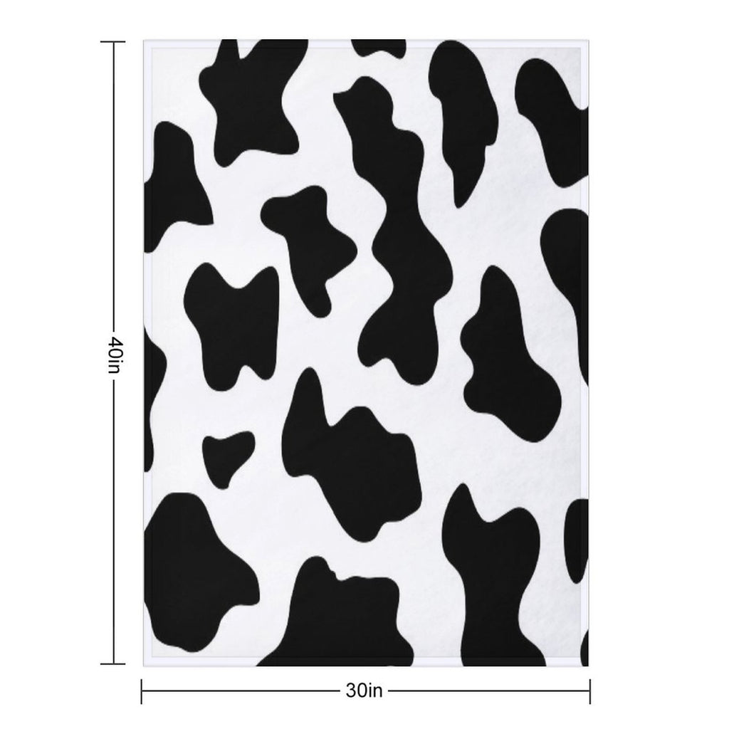 1980s Black White Ranch Farm Barn Animal Dairy Cow Print Velvety-soft Throw Blanket