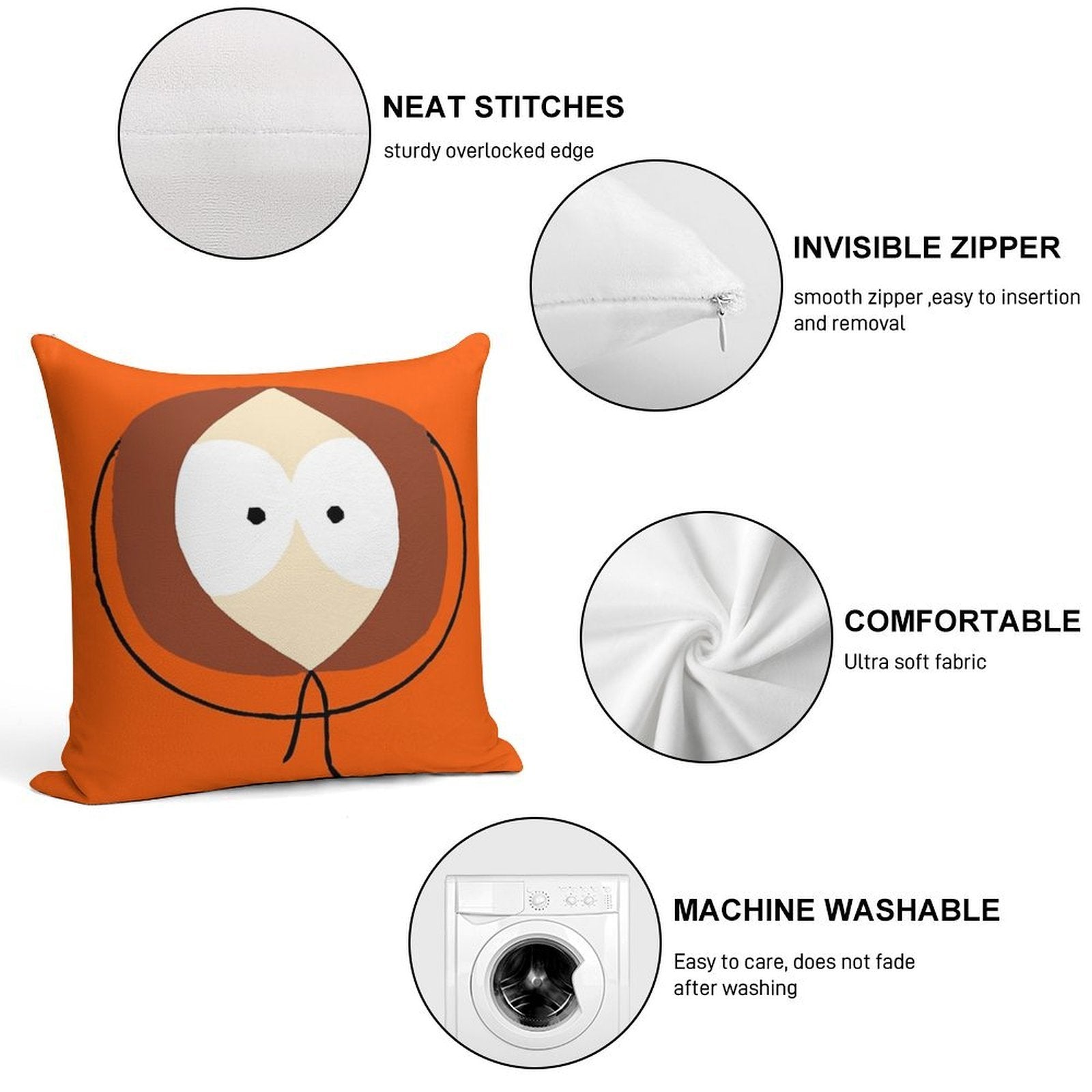 South Park - KENNY Soft Decorative Cover Throw Pillow